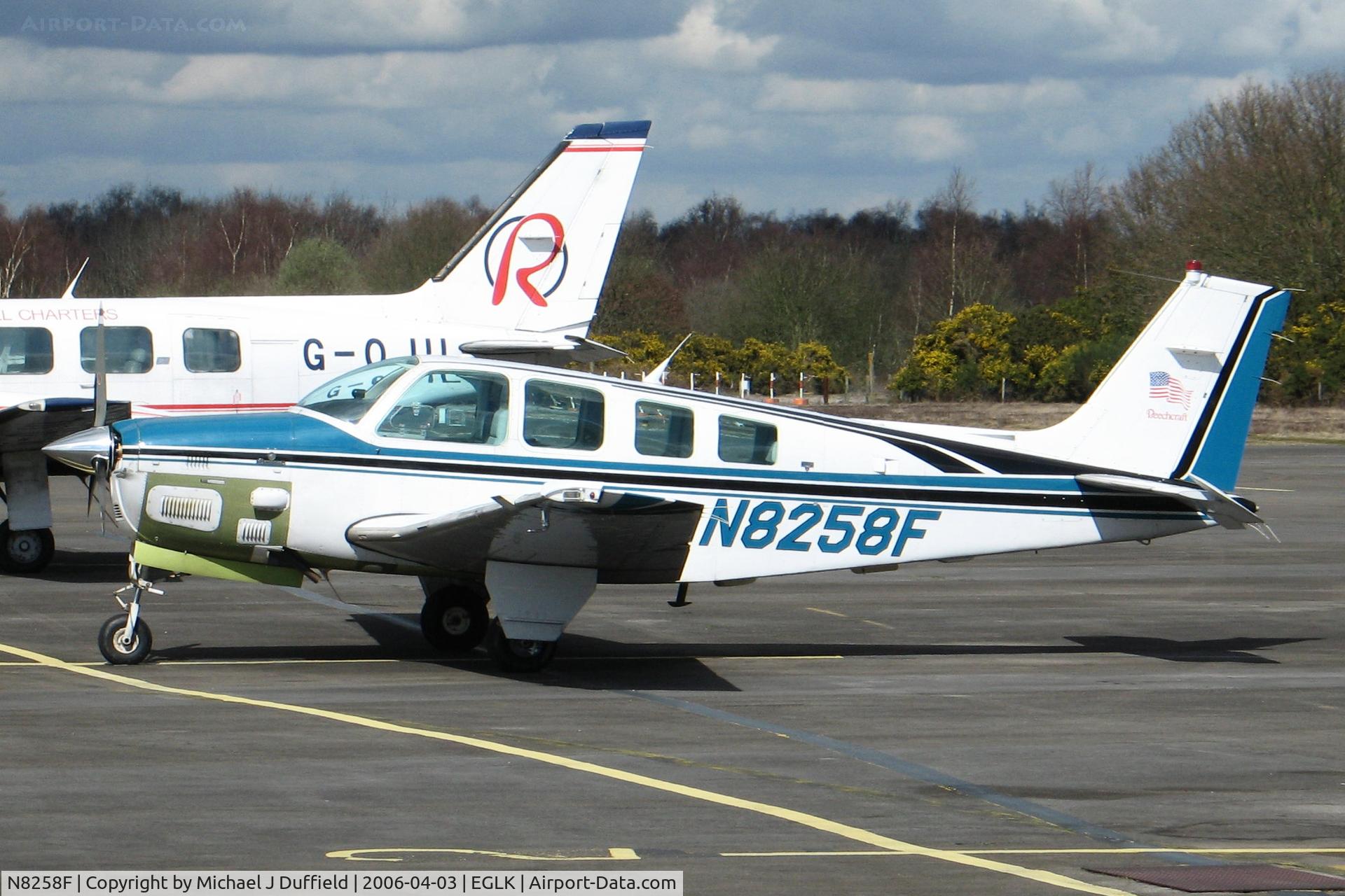 N8258F, 1991 Beech B36TC Bonanza C/N EA-513, Beech Bonanza at Blackbushe