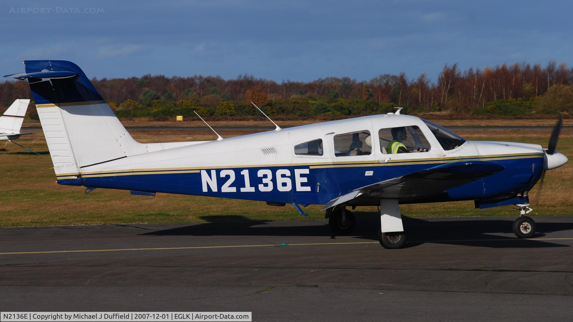 N2136E, 1978 Piper PA-28RT-201 Arrow IV C/N 28R-7918002, Visiting T-Tail Arrow at Blackbushe 1st December 2007