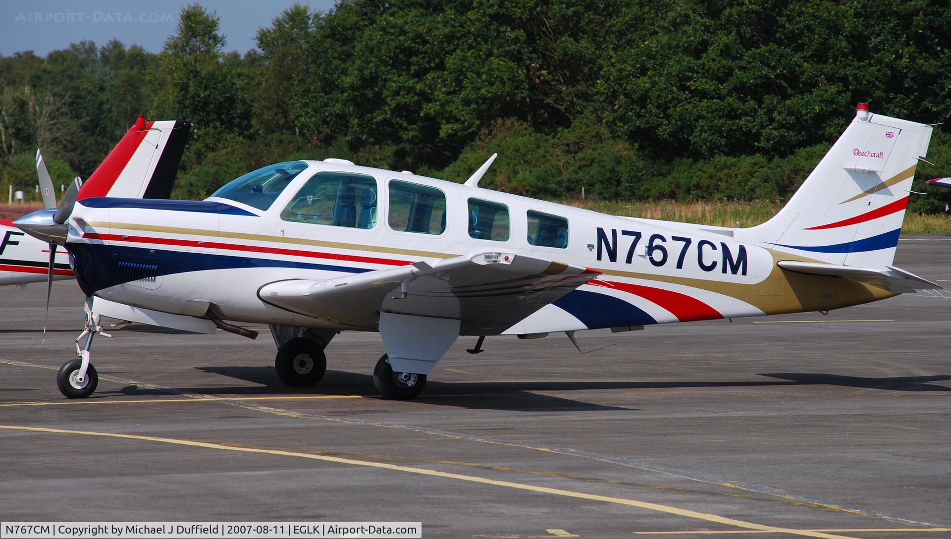 N767CM, 1992 Beech A36 Bonanza 36 C/N E2723, Beech A36 Bonanza visiting Blackbushe on 11th August 2007