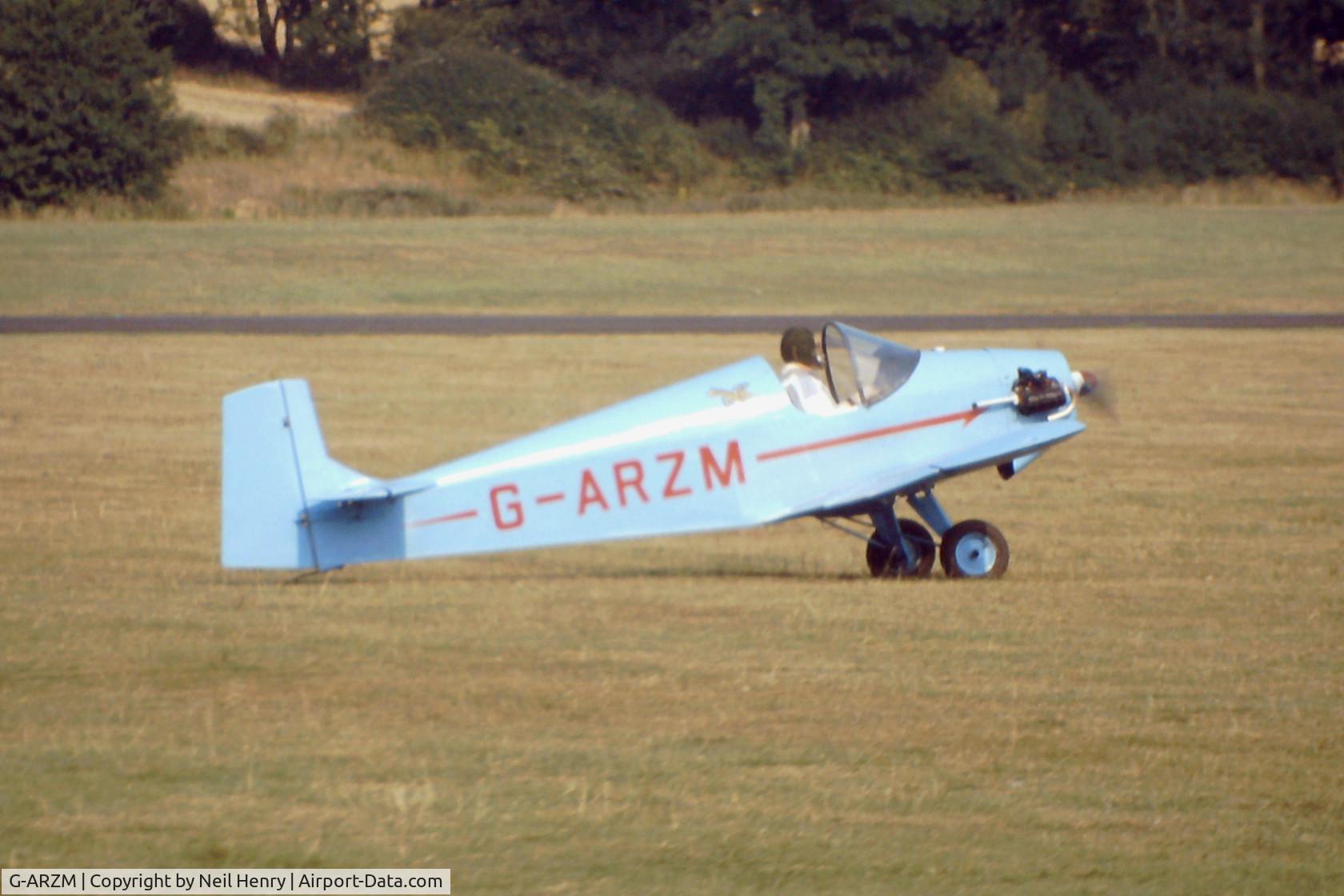 G-ARZM, 1962 Rollason Druine D.31 Turbulent C/N PFA 581, Scanned from original slide taken at Redhill, Surrey, UK in July 1989