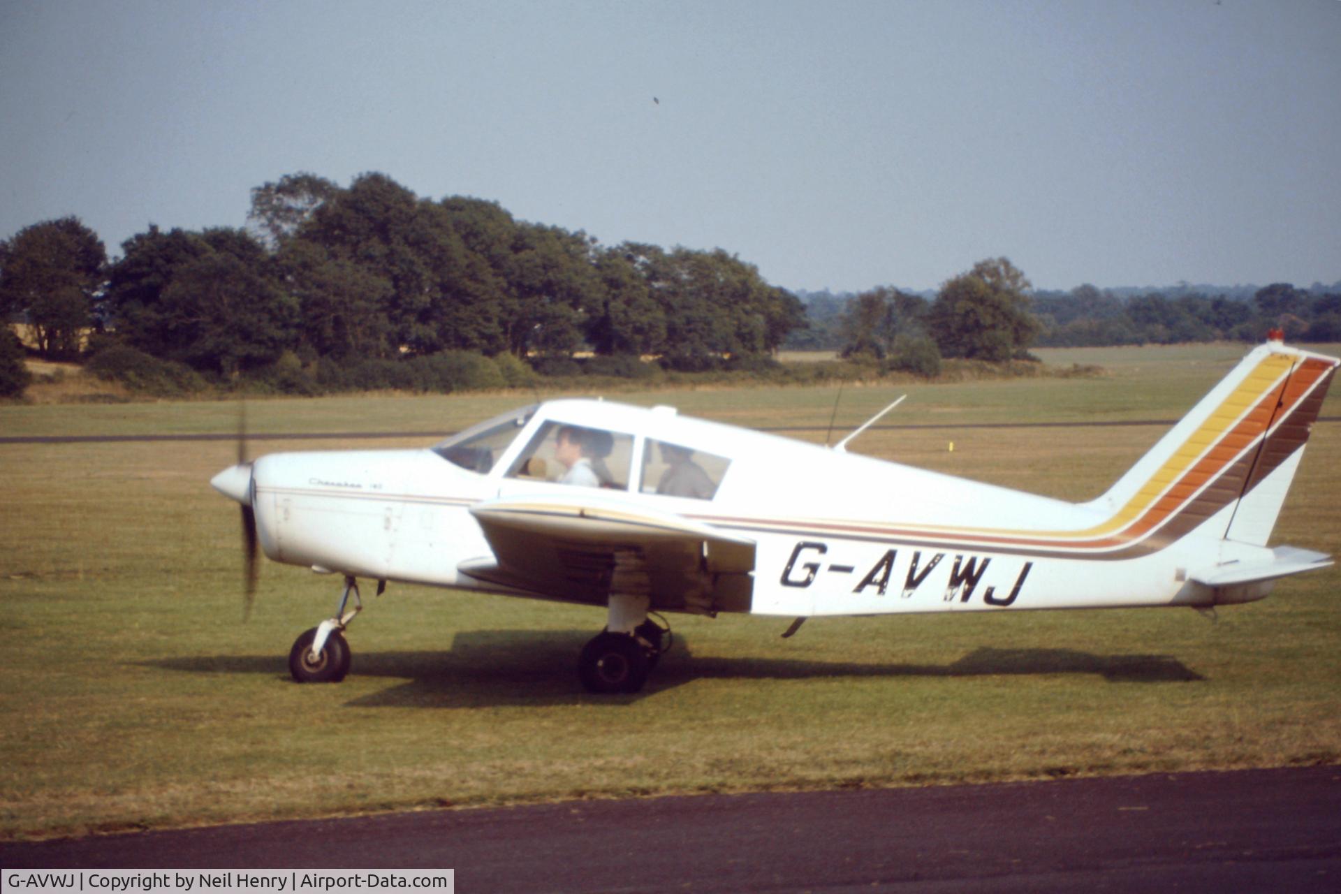 G-AVWJ, 1967 Piper PA-28-140 Cherokee C/N 28-23940, Scanned from original slide taken in July 1989 at Redhill, Surrey, UK.