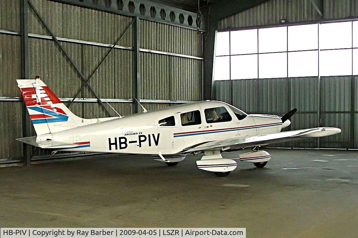 HB-PIV, 1980 Piper PA-28-181 Archer II C/N 28-8190002, Piper PA-28-181 Archer II [28-8190002] Altenrhein~HB 05/04/2009. Seen in earlier colour scheme.
