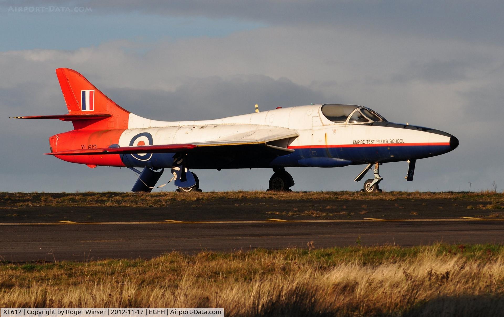 XL612, 1958 Hawker Hunter T.7 C/N 41H-695346, Basking in the early morning winter sun.