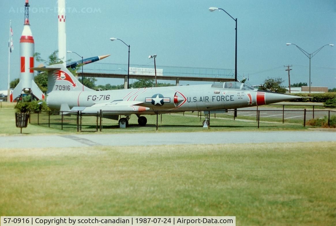 57-0916, 1957 Lockheed F-104C Starfighter C/N 383-1233, 1957 Lockheed F-104C Starfighter, 57-0916, at Air Power Park & Museum, Hampton, VA