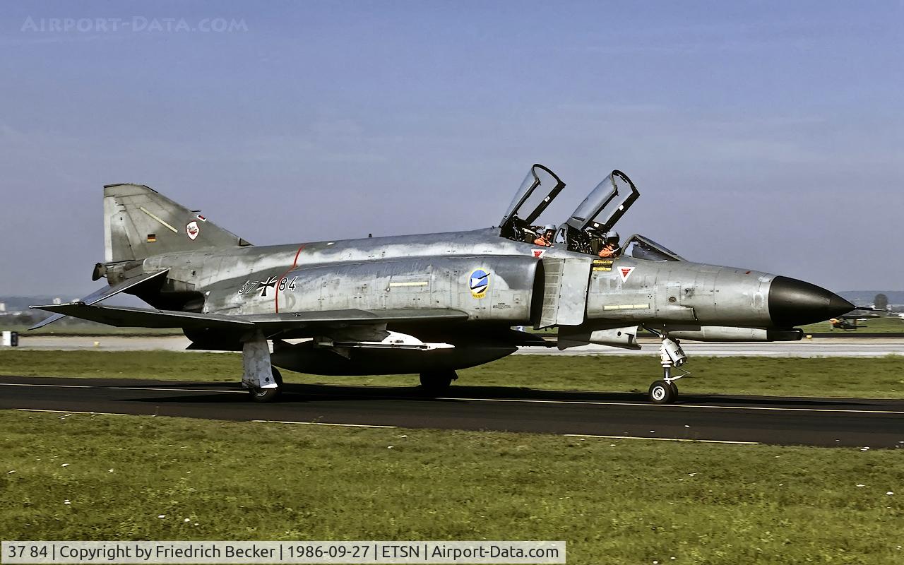 37 84, 1972 McDonnell Douglas F-4F Phantom II C/N 4559, taxying to the flightline at Fliegerhorst Neuburg