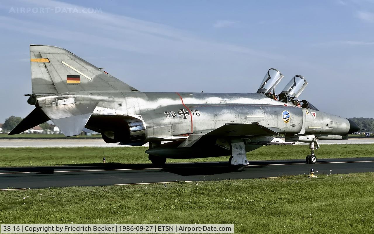 38 16, 1972 McDonnell Douglas F-4F Phantom II C/N 4653, taxying to the flightline at Fliegerhorst Neuburg