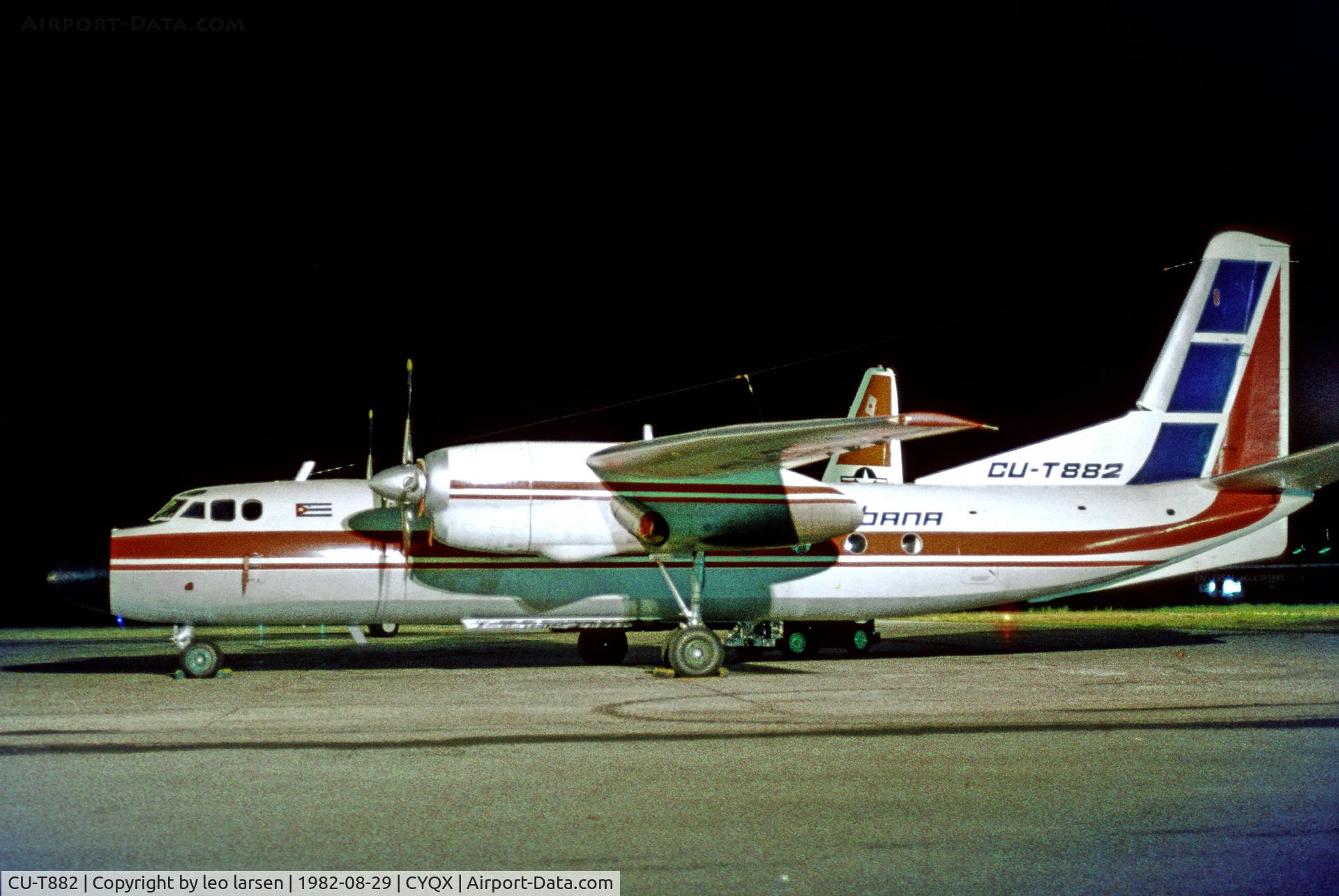 CU-T882, 1966 Antonov An-24V C/N 67302602, Gander 29.8.82