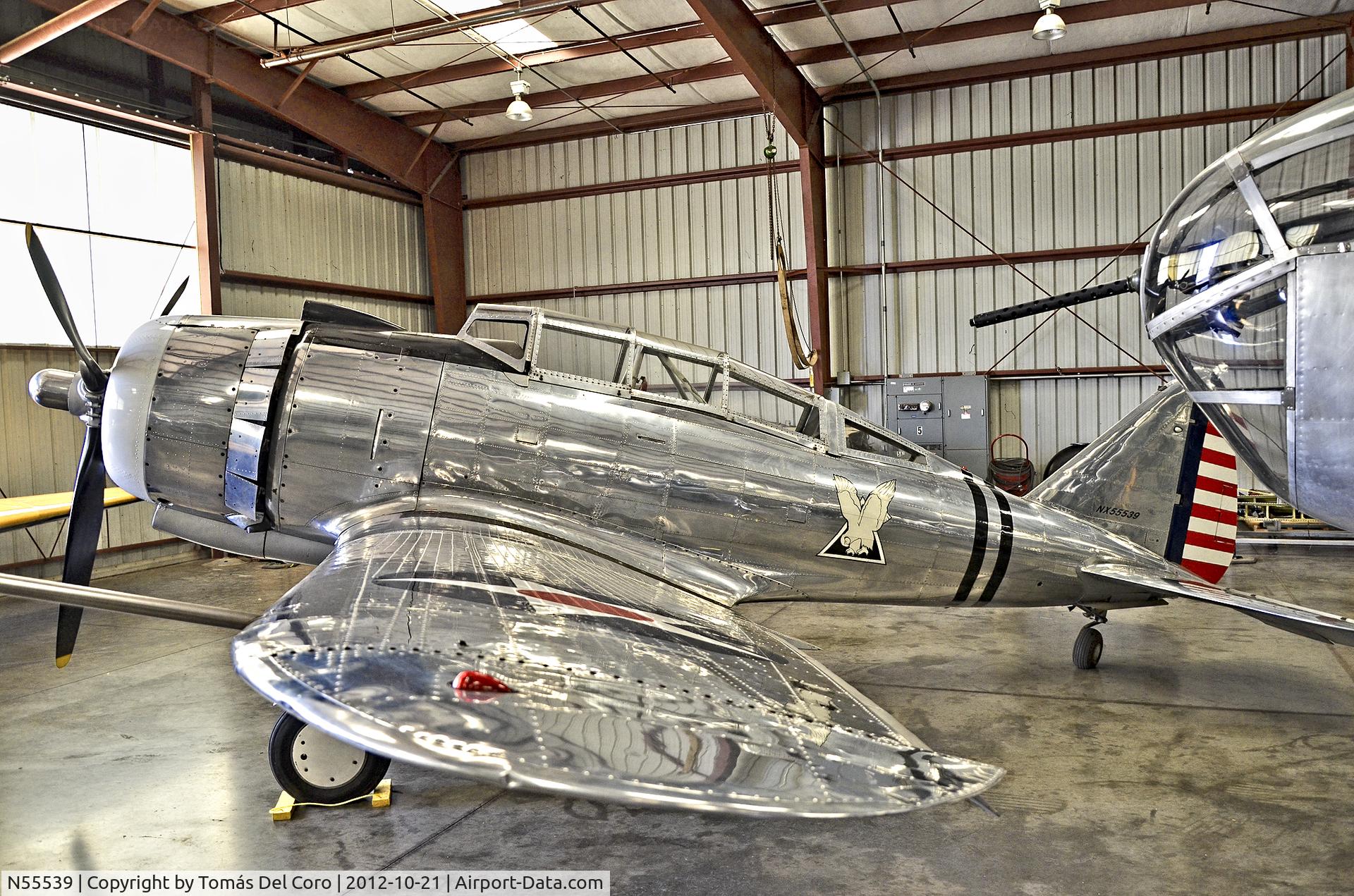 N55539, 1940 Republic AT-12 Guardsman C/N 483-38, NX55539 1940 Seversky 2PA/AT-12 Guardsman (C/N 483-38)
This aircraft is the only flyable AT-12 in the world.