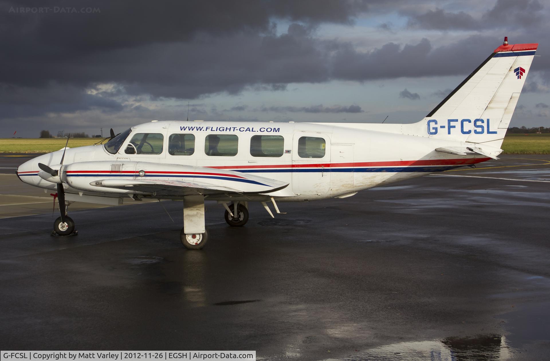 G-FCSL, 1972 Piper PA-31-350 Chieftain C/N 31-7852052, Sat on stand at SaxonAir.