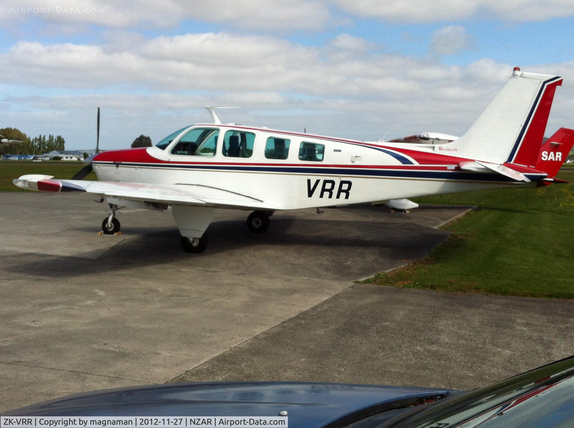 ZK-VRR, Beech A36 Bonanza 36 C/N E-564, sunny side this time - outside Hawker Pacific hanger.