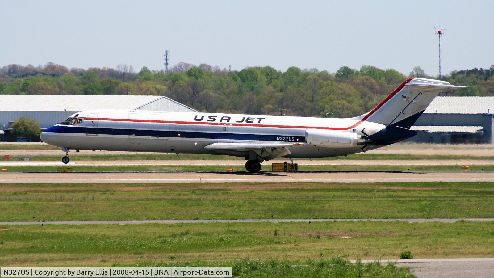 N327US, Douglas DC-9-33F C/N 47414, Landing on runway 2 Left at Nashville, TN. KBNA