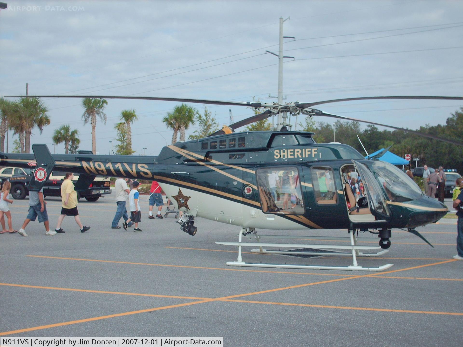 N911VS, 2005 Bell 407 C/N 53650, Sarasota Sheriff's Office Air One on display at the National Highway Safety Day at North Port Wal-Mart