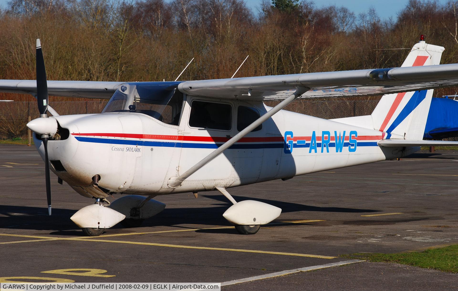 G-ARWS, 1962 Cessna 175C Skylark C/N 17557102, Cessna 175 visiting Blackbushe on 9th February 2008