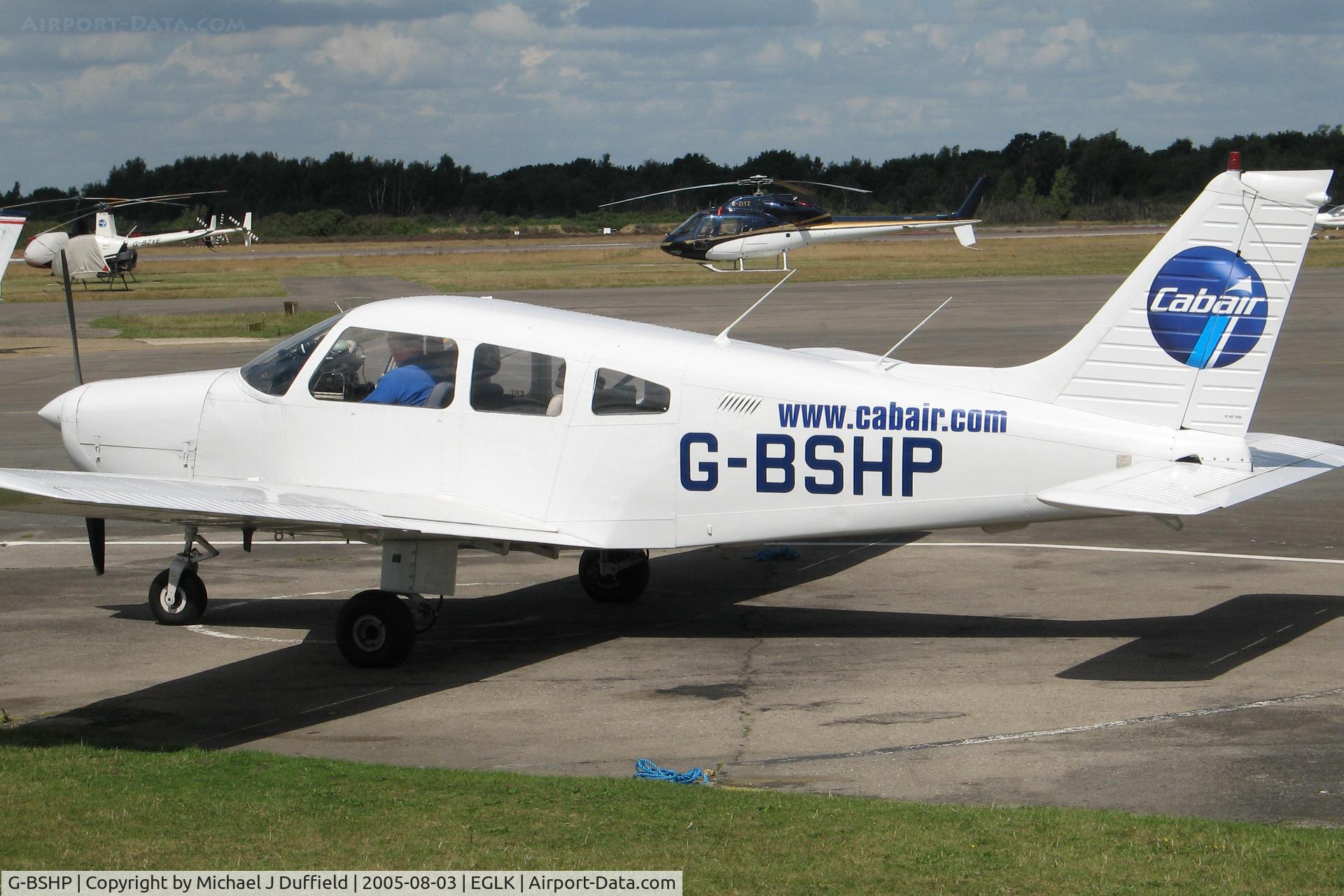 G-BSHP, 1986 Piper PA-28-161 Warrior C/N 28-8616002, Another Cabair Warrior seen at Blackbushe on 3rd August 2005