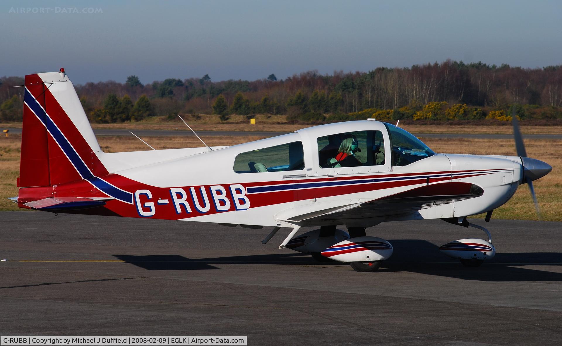 G-RUBB, 1978 Grumman American AA-5B Tiger C/N AA5B-0928, AA-5B long resident at Blackbushe seen in its original colour scheme on 9th February 2008