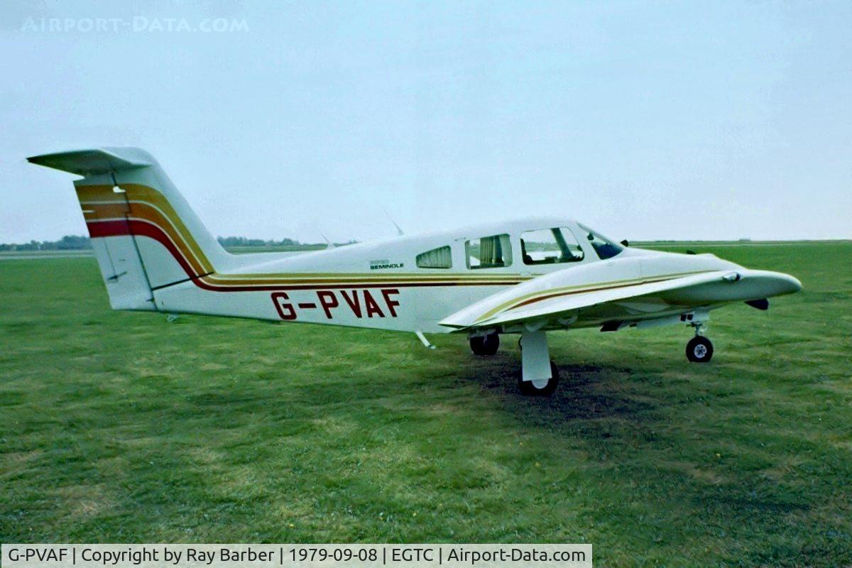 G-PVAF, 1978 Piper PA-44-180 Seminole C/N 44-7995090, Piper PA-44-180 Semiole [44-7995090] Cranfield~G 08/09/1979. Image taken from a slide.
