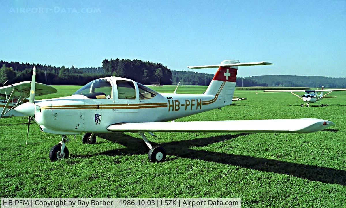 HB-PFM, 1980 Piper PA-38-112 Tomahawk Tomahawk C/N 38-80A0106, Piper PA-38 112 Tomahawk [38-80A0106] Speck~HB 03/10/1986. DBR near Speck 13/08/1987.