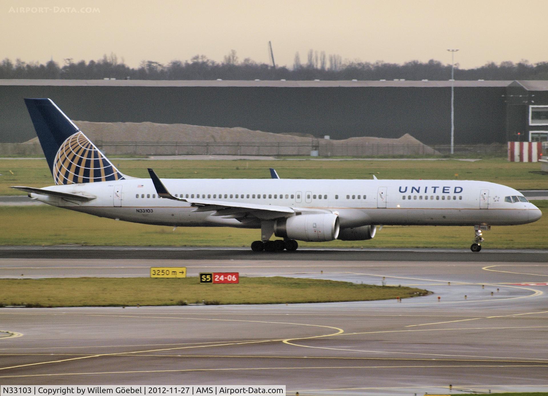 N33103, 1994 Boeing 757-224 C/N 27293, Taxi to runway 24 of Schiphol Airport