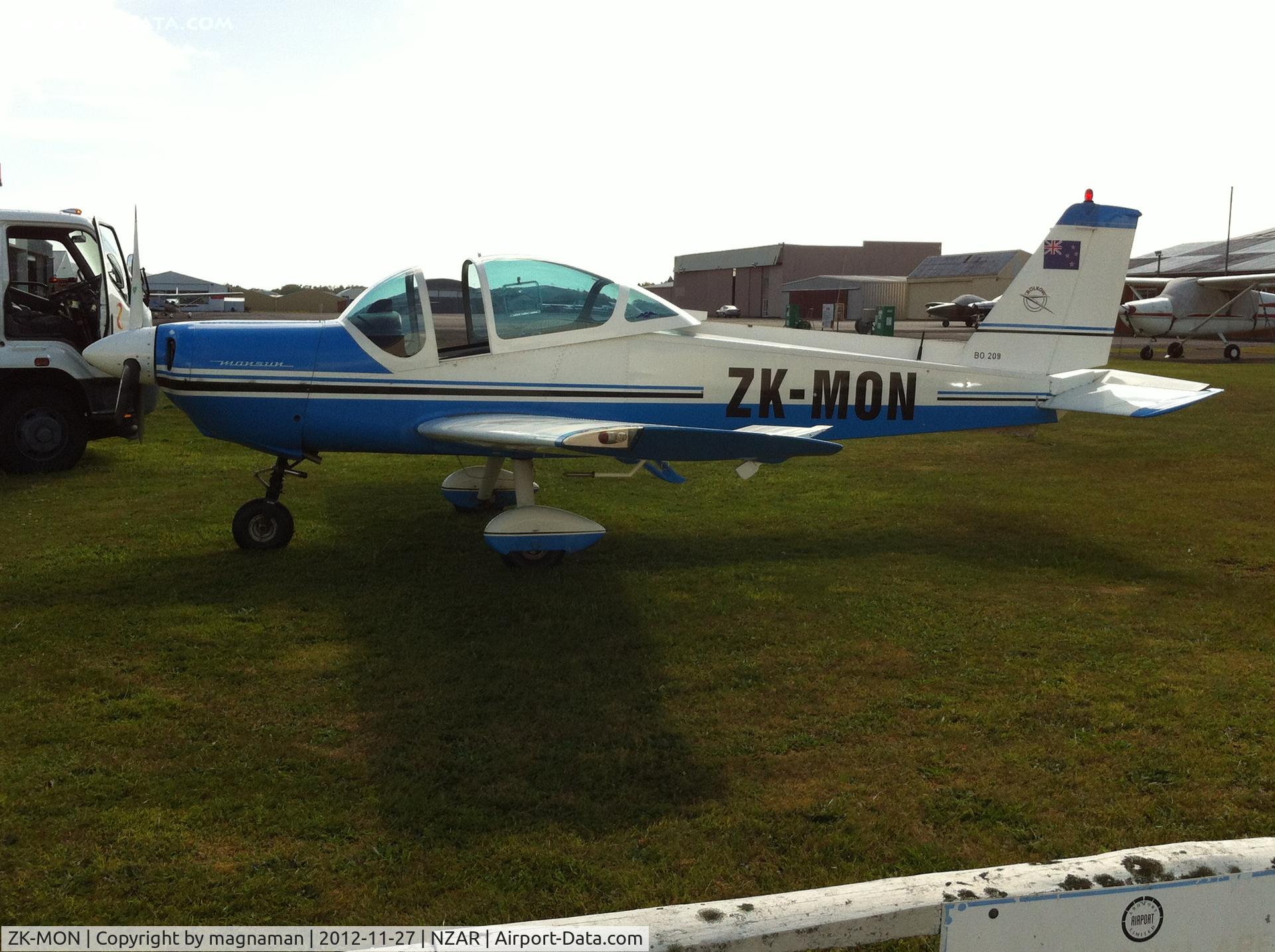 ZK-MON, Bolkow Bo-209 Monsun 150RV C/N 168, Just been refuelled at Ardmore.
