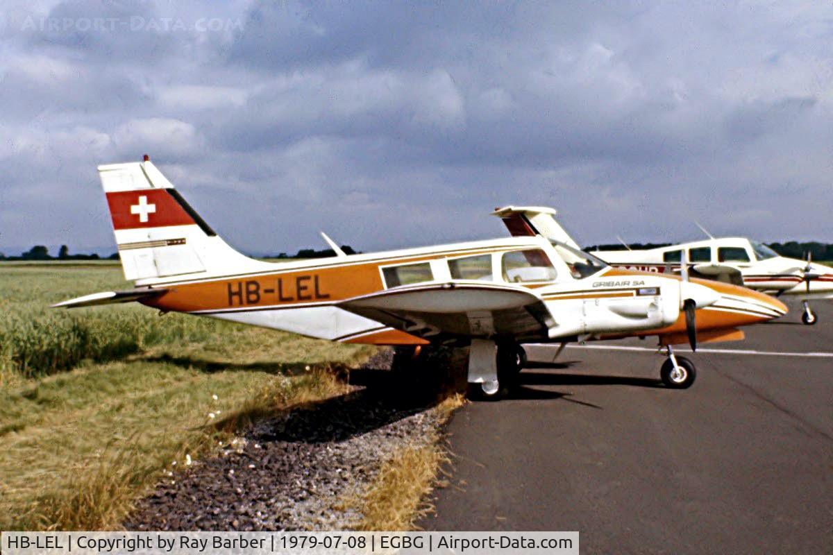 HB-LEL, 1973 Piper PA-34-200 C/N 34-7350313, Piper PA-34-200 Seneca [34-7350313] Leicester~G 08/07/1979. Image taken from a slide.