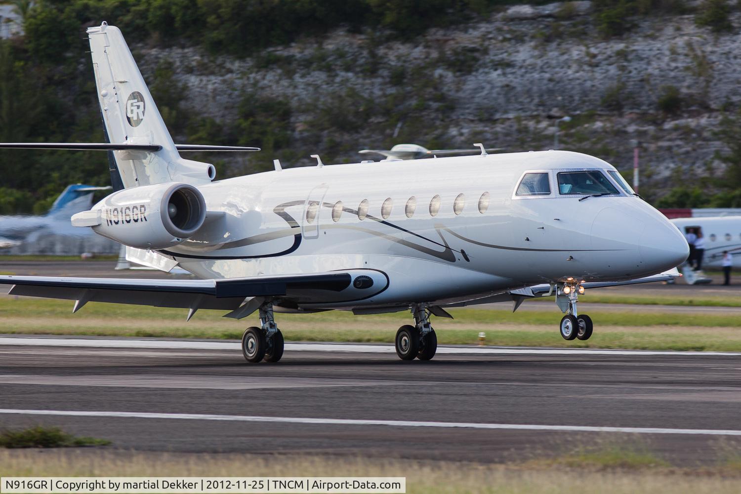 N916GR, 2005 Israel Aircraft Industries Gulfstream 200 C/N 126, landing TNCM