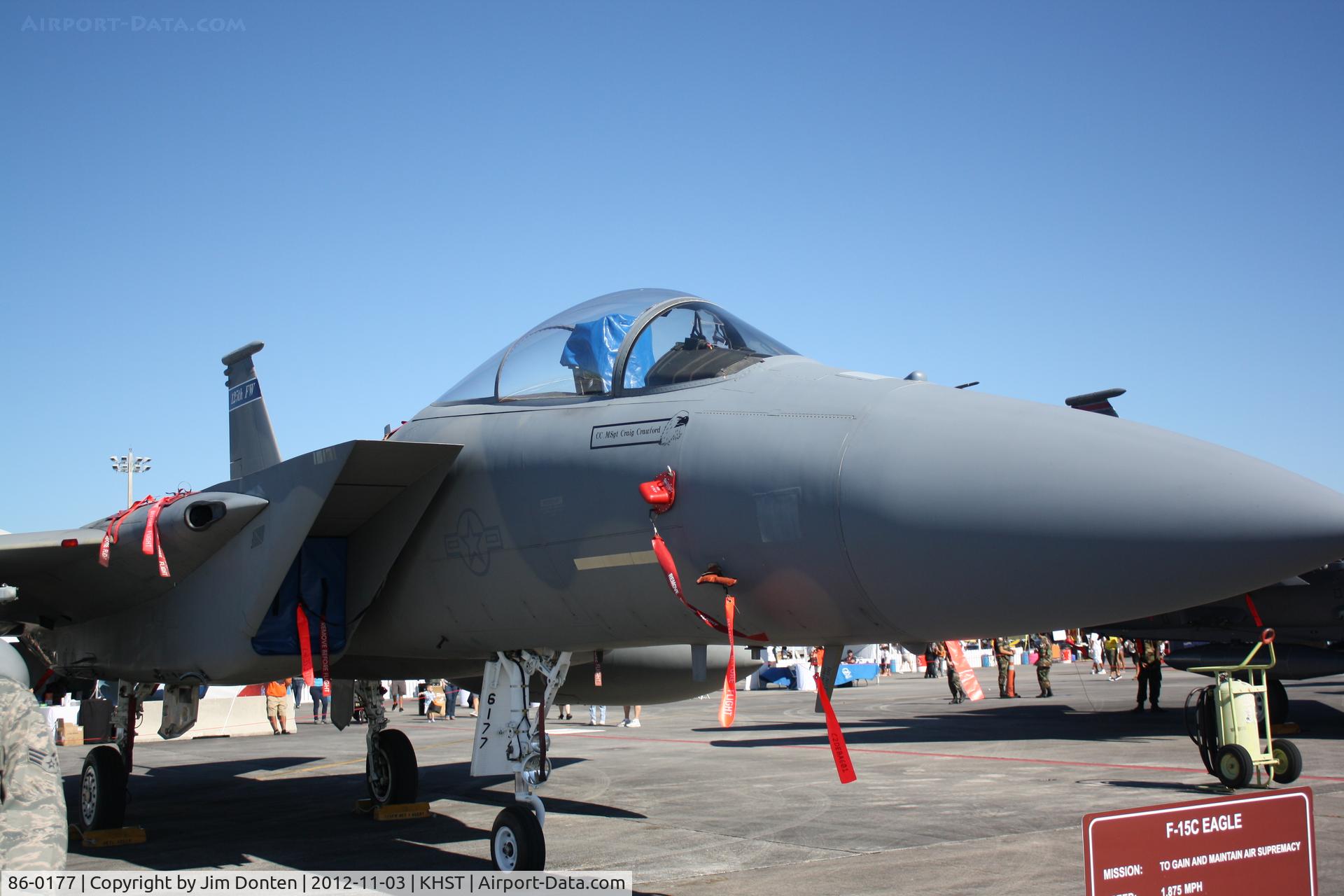 86-0177, 1986 McDonnell Douglas F-15C Eagle C/N 1028/C405, F-15 Eagle (86-177) of the 125th Fighter Wing of the Florida Air National Guard at Jacksonville Naval Air Base on static display at Wings over Homestead