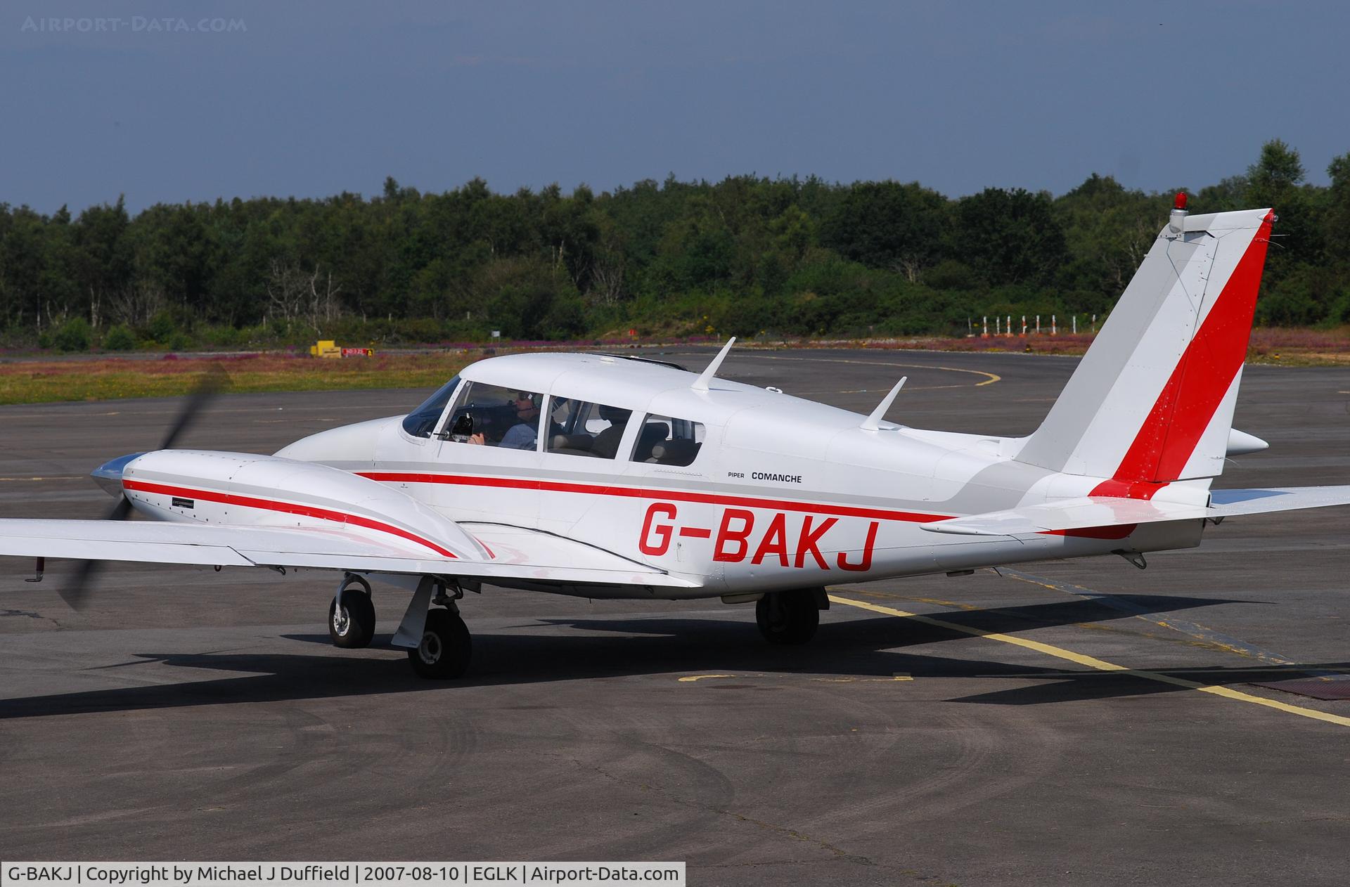 G-BAKJ, 1966 Piper PA-30-160 B Twin Comanche C/N 30-1232, Twin Comanche seen at Blackbushe on 10th August 2007