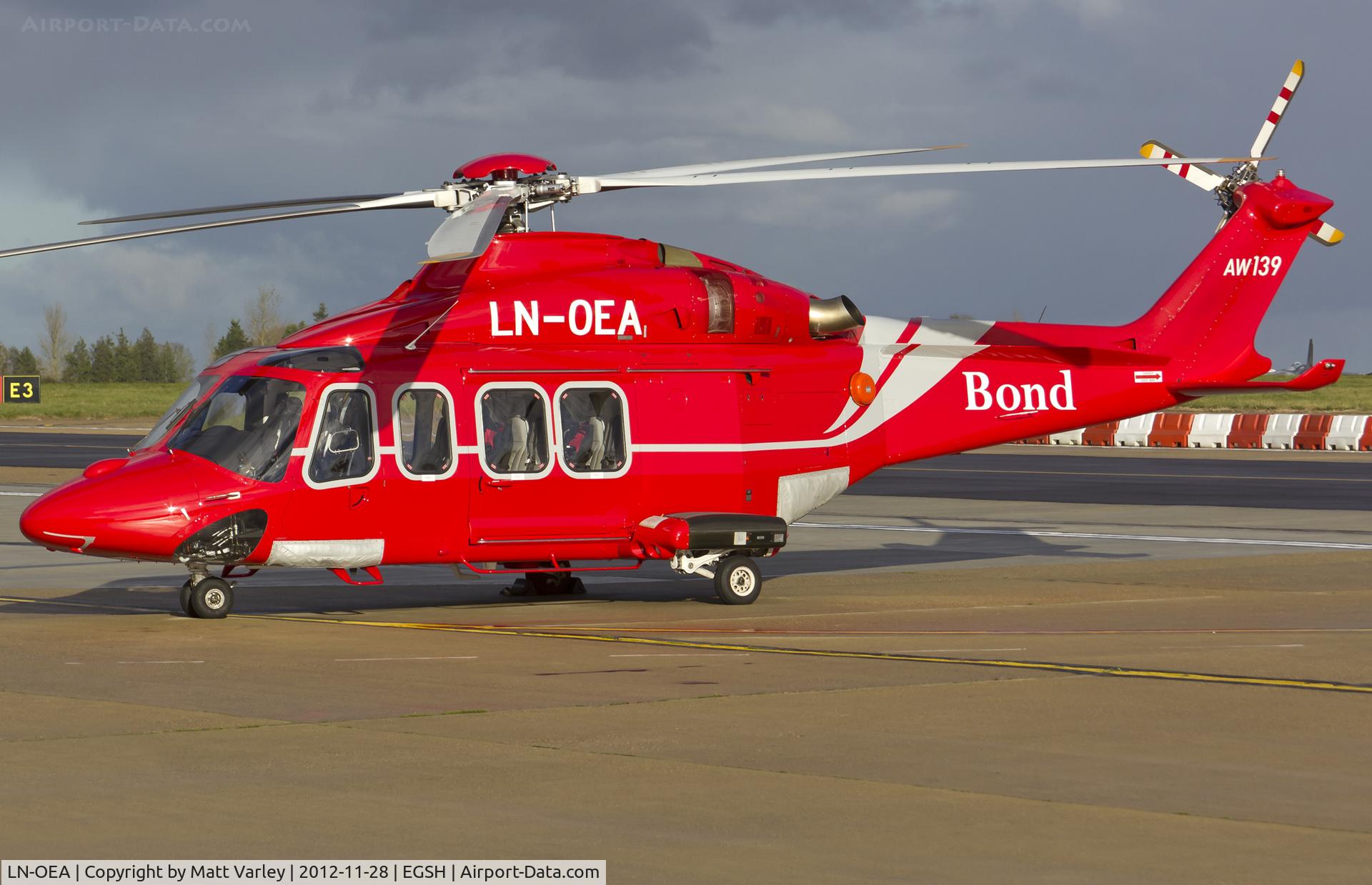 LN-OEA, 2012 AgustaWestland AW-139 C/N 41270, Sat on stand at Bond's.