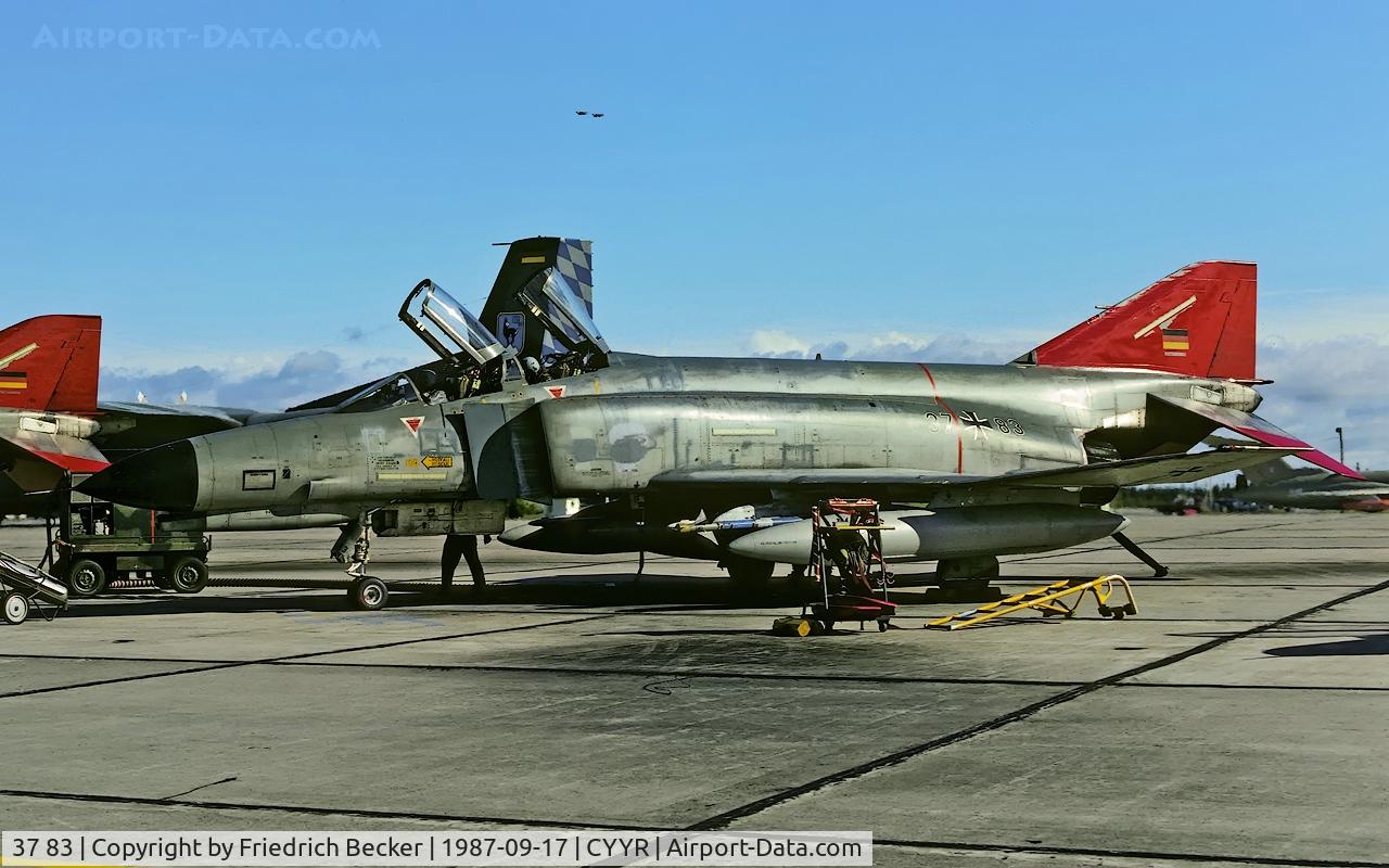 37 83, 1972 McDonnell Douglas F-4F Phantom II C/N 4556, flightline at CFB Goose Bay