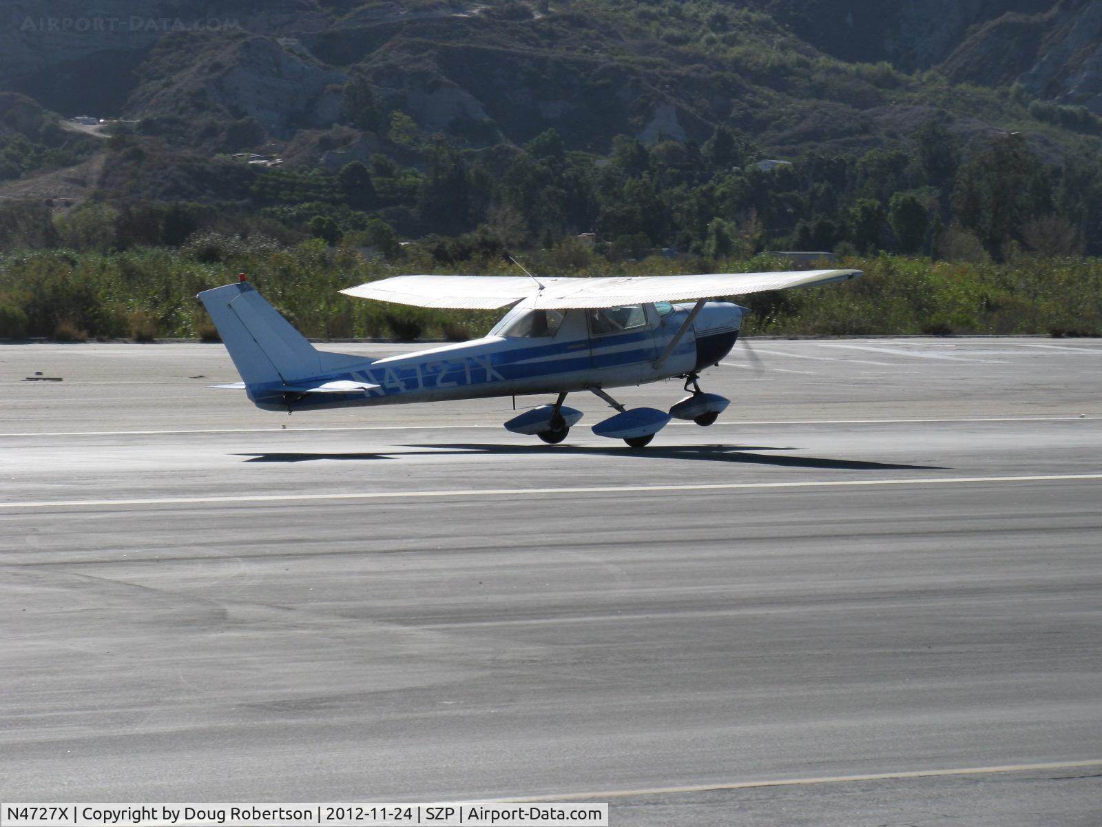 N4727X, 1966 Cessna 150G C/N 15064777, 1966 Cessna 150G, Continental O-200 100 Hp, takeoff roll Rwy 22