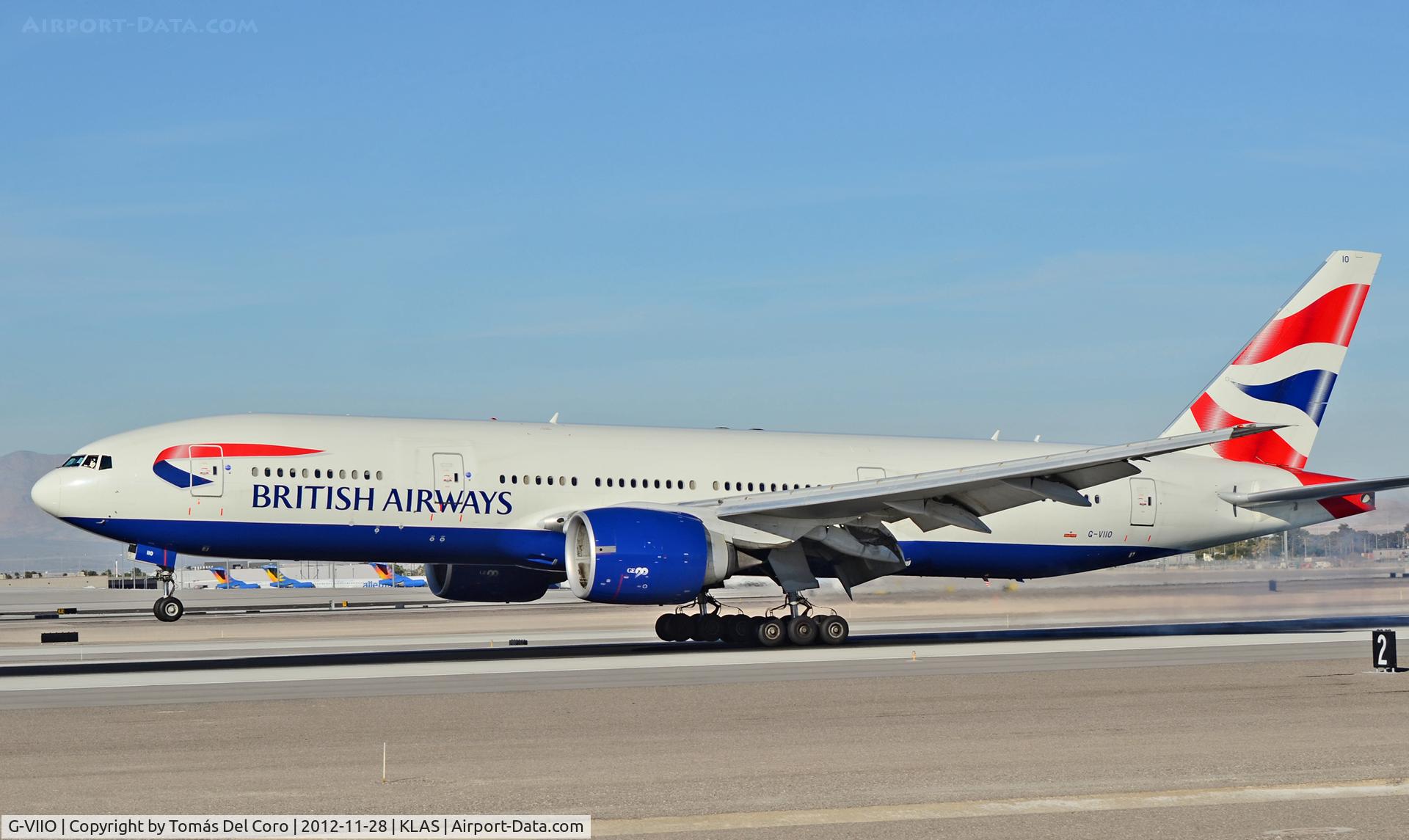G-VIIO, 1999 Boeing 777-236 C/N 29320, G-VIIO British Airways Boeing 777-236/ER (cn 29320/182)

Las Vegas - McCarran International (LAS / KLAS)
USA - Nevada, November 28, 2012
Photo: Tomás Del Coro