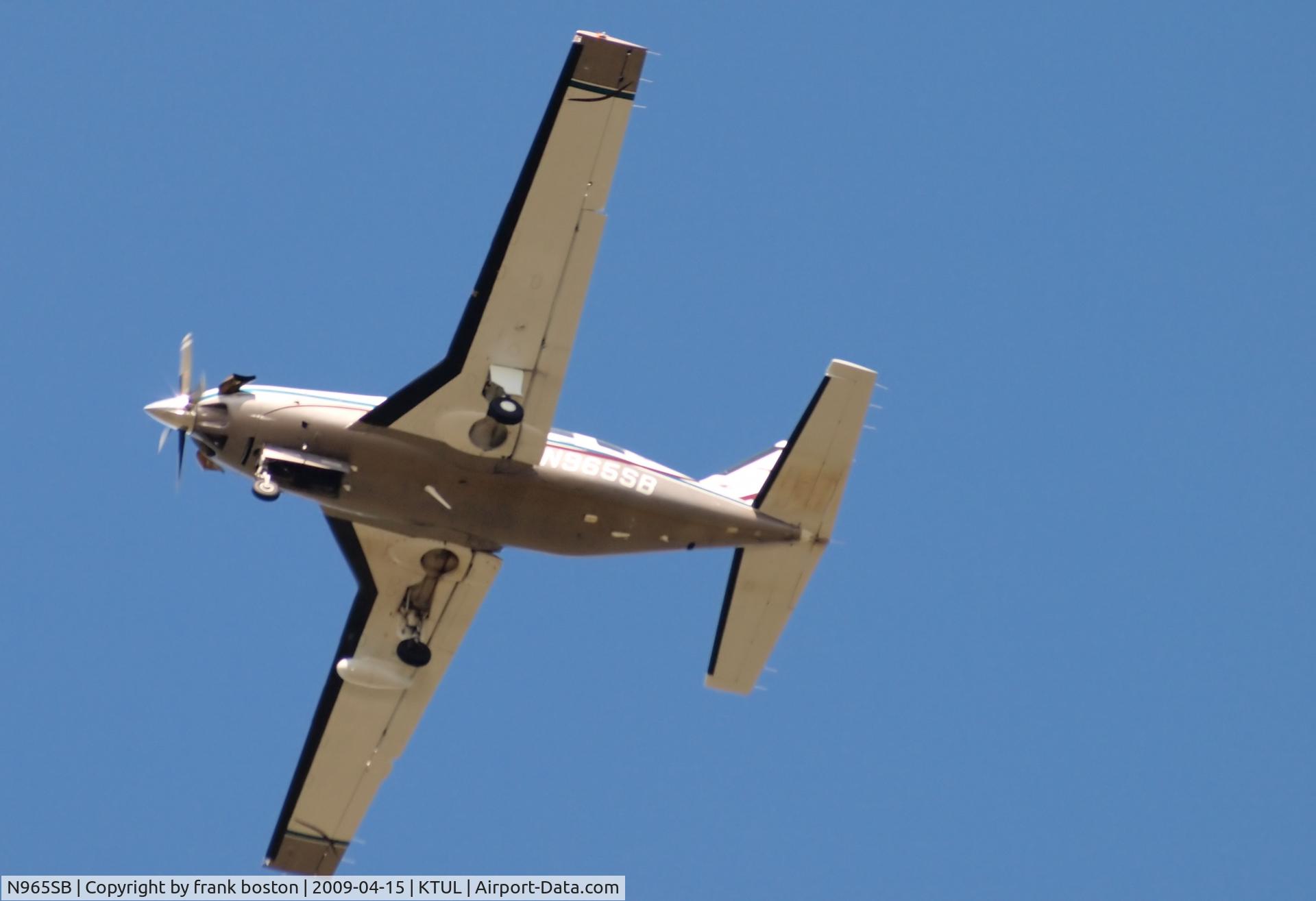 N965SB, 2000 Piper PA-46-500TP Malibu C/N 4697015, Shortly after takeoff @ KTUL