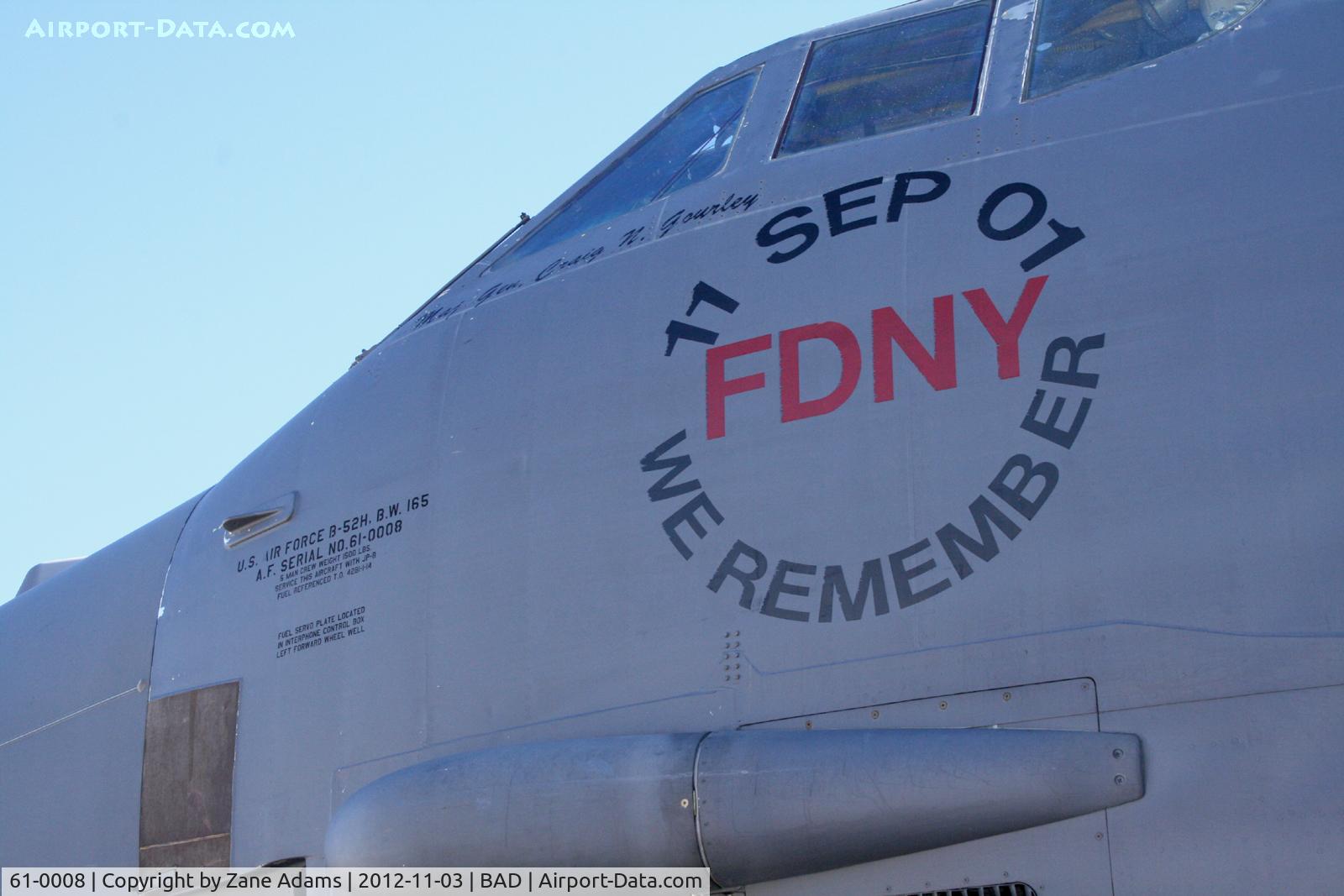 61-0008, 1961 Boeing B-52H Stratofortress C/N 464435, On the ramp at Barskdale Air Force Base