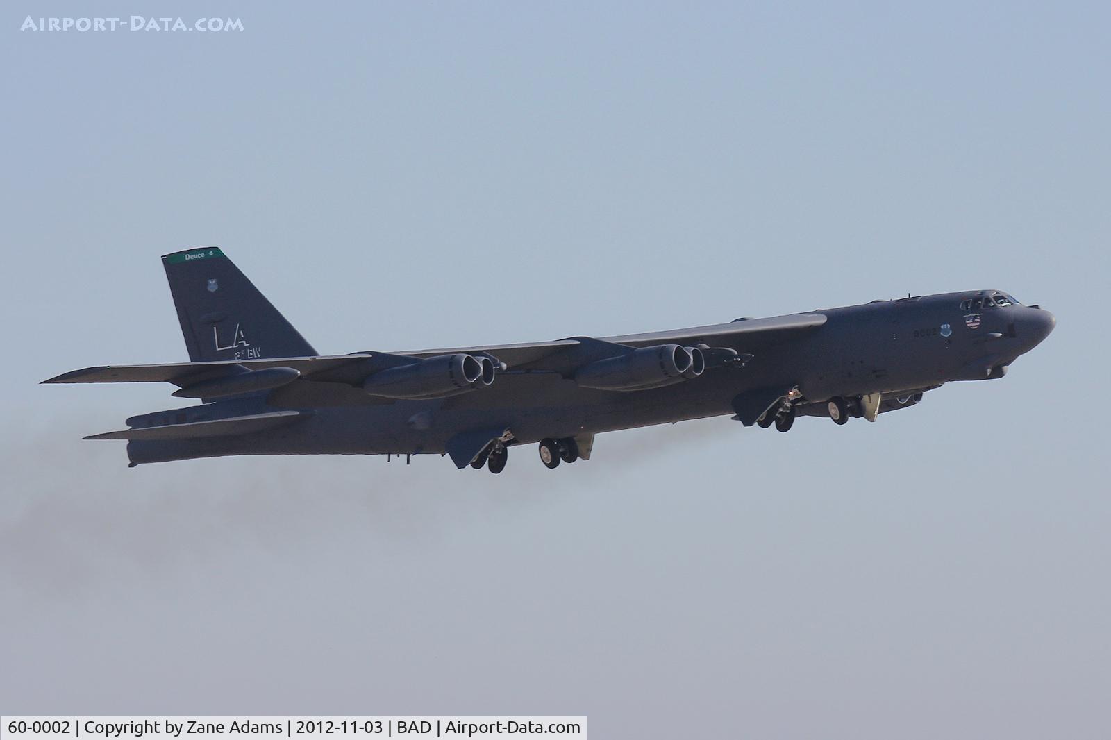 60-0002, 1960 Boeing B-52H Stratofortress C/N 464367, Departing Barskdale Air Force Base