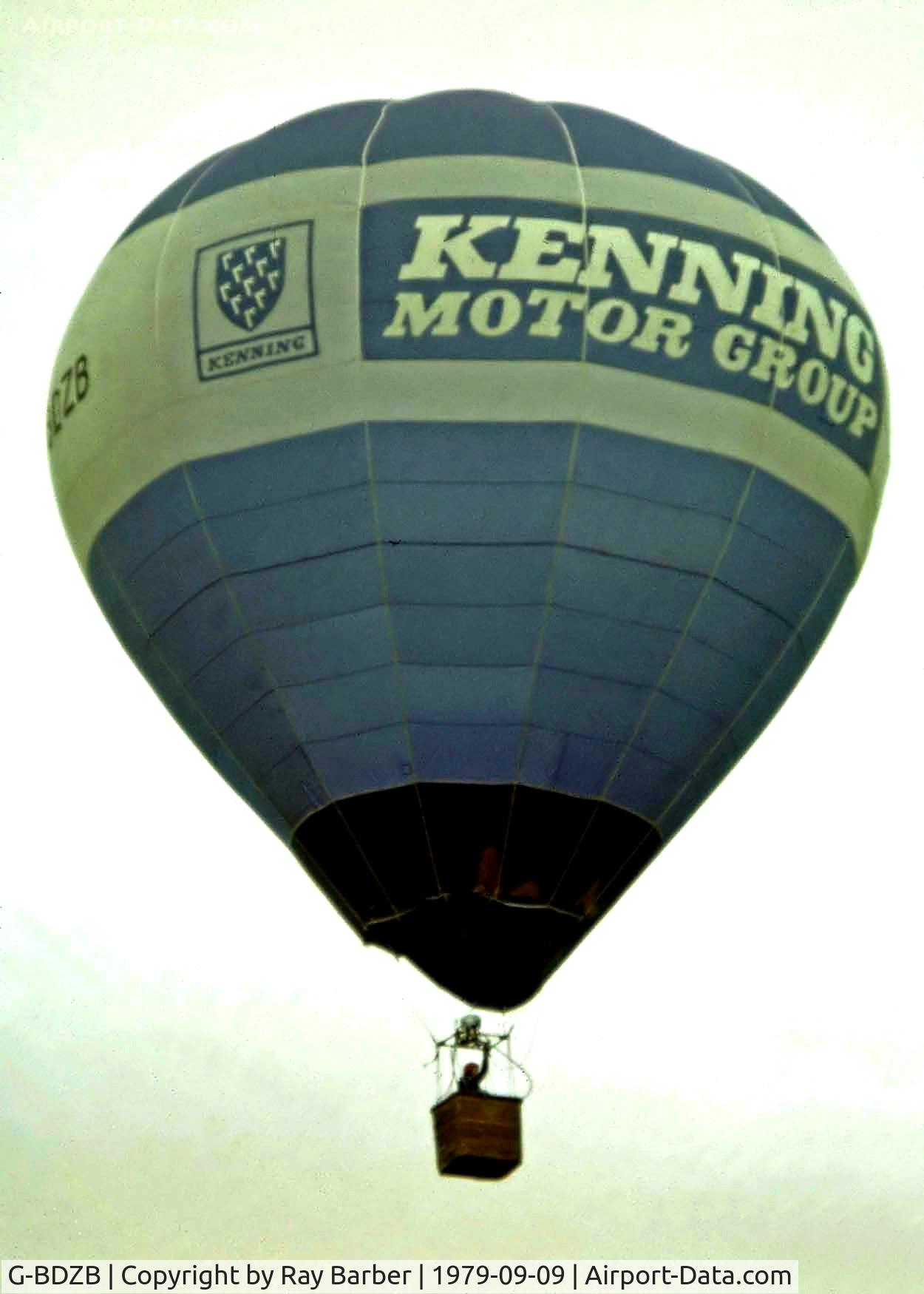 G-BDZB, 1976 Cameron Balloons S-31 C/N 232, Cameron S-31 HAFB [232] Ashton Court~G 09/09/1979. Image taken from a slide.
