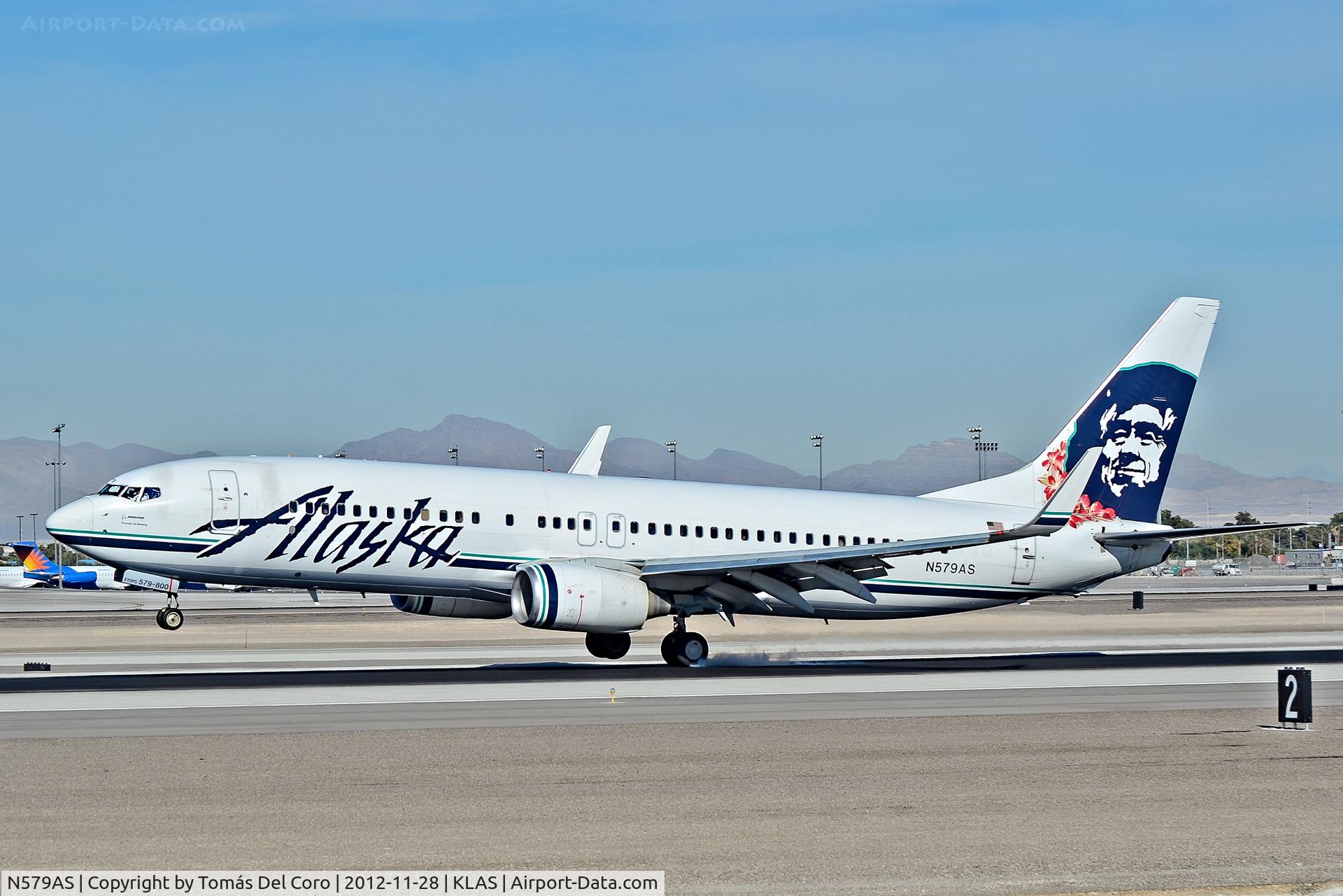 N579AS, 2007 Boeing 737-890 C/N 35187, N579AS Alaska Airlines Boeing B737-890 (cn 35187)

Las Vegas - McCarran International (LAS / KLAS)
USA - Nevada, November 28, 2012
Photo: Tomás Del Coro
