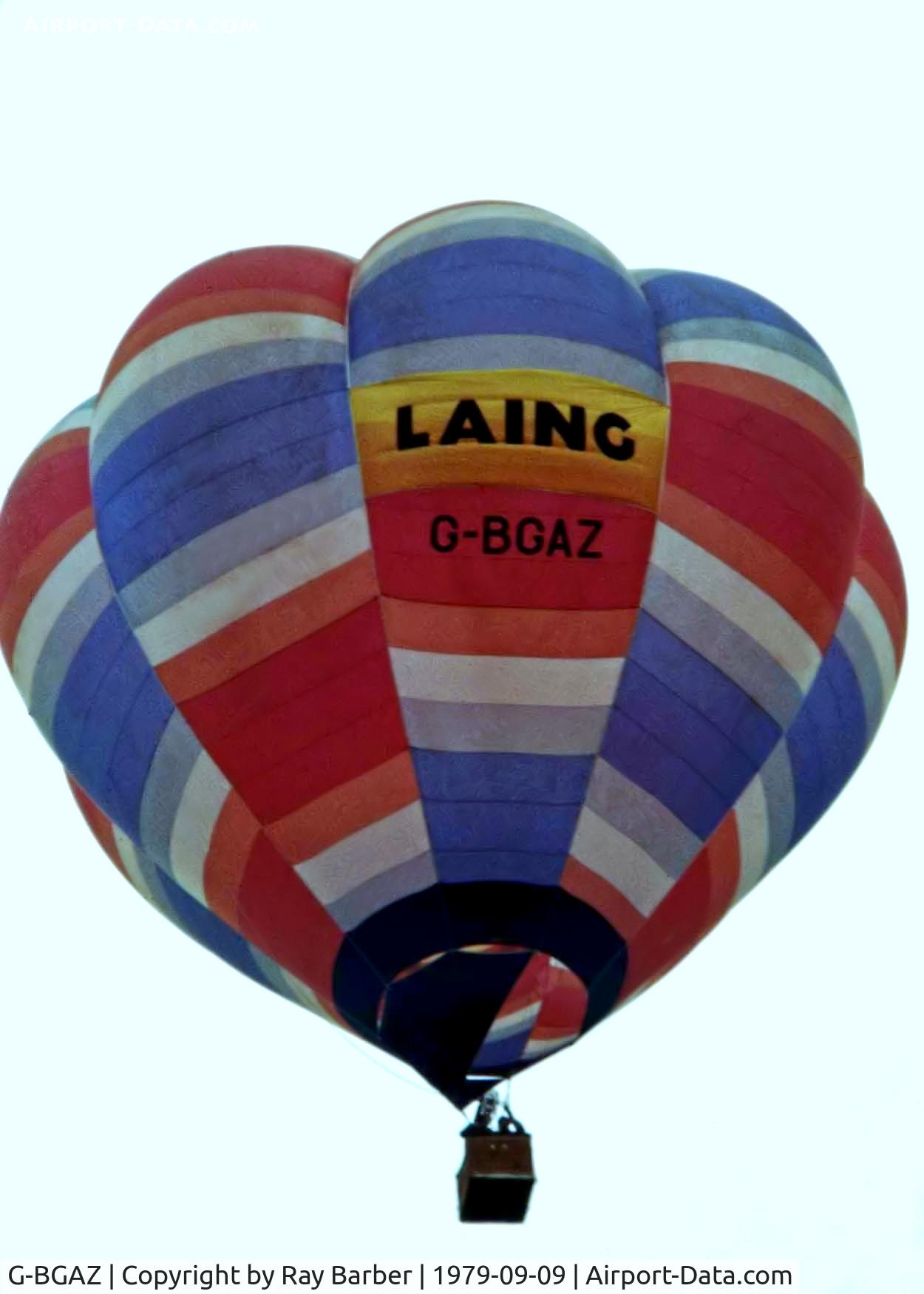 G-BGAZ, 1978 Cameron Balloons V-77 C/N 439, Cameron V-77 HAFB [439] Ashton Court~G 09/09/1979. Image taken from a slide.