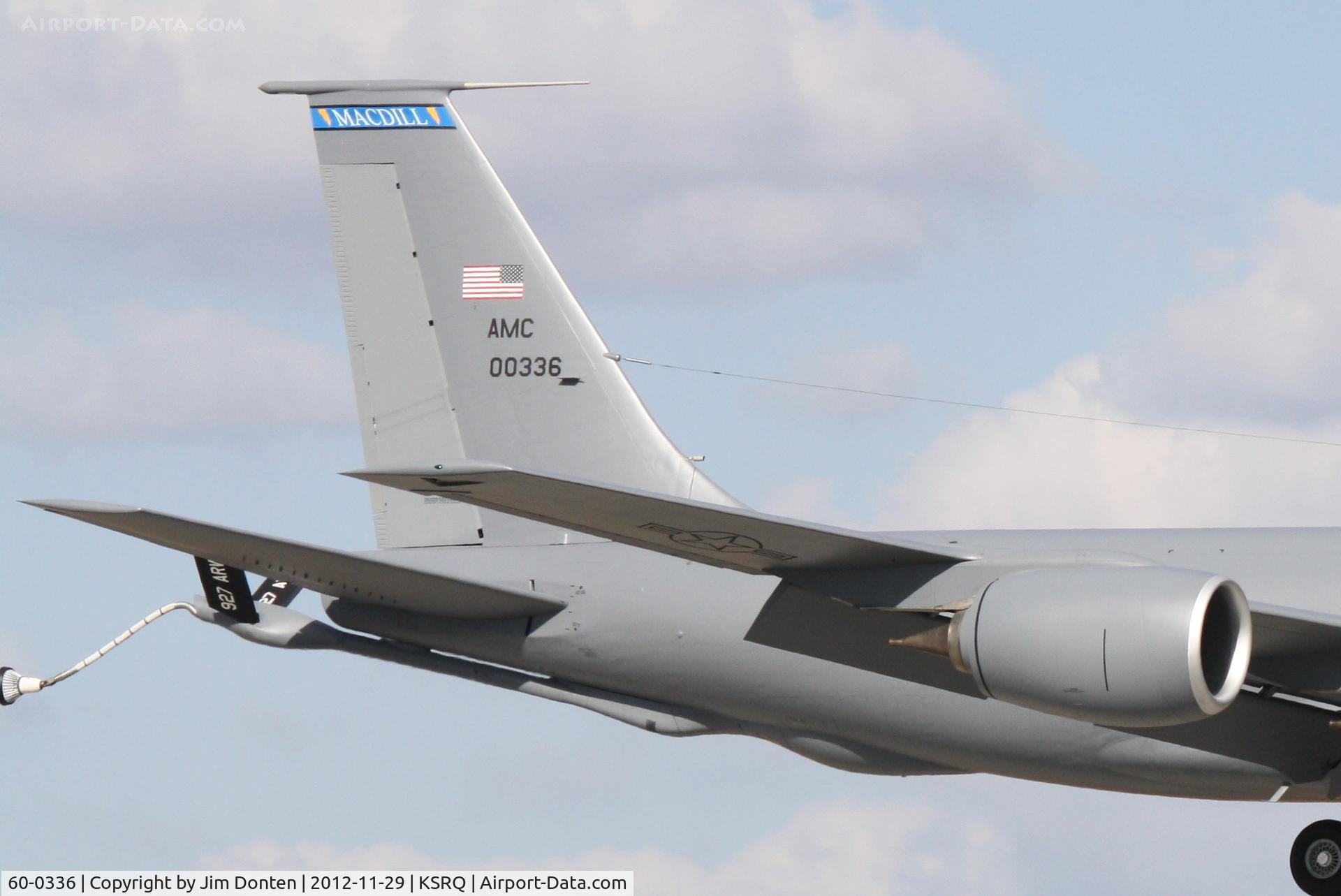 60-0336, 1960 Boeing KC-135R Stratotanker C/N 18111, A KC-135 Stratotanker (60-0336) from 6th Air Mobility Wing-927th Air Refueling Wing at MacDill Air Force Base performs touch and go manuevers at Sarasota-Bradenton International Airport
