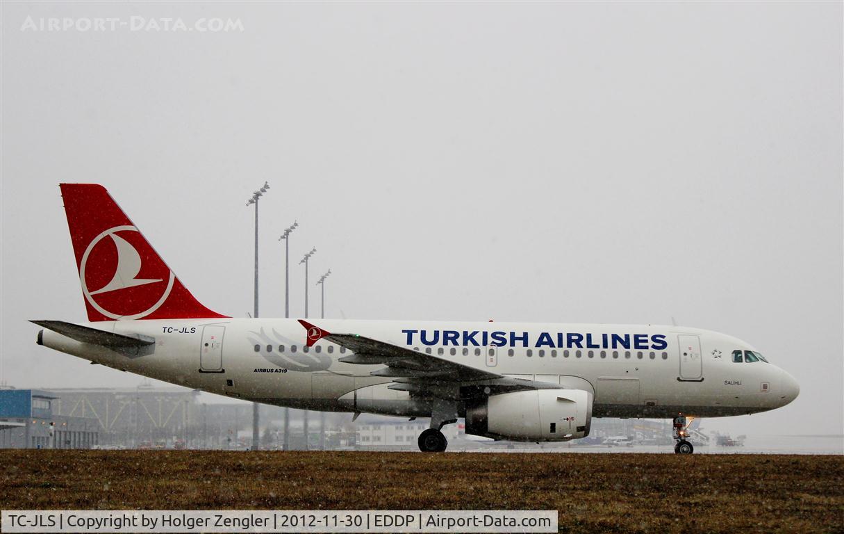 TC-JLS, 2011 Airbus A319-132 C/N 4629, Coming from IST to LEJ wondering about the snow falling out of a f... grey sky.