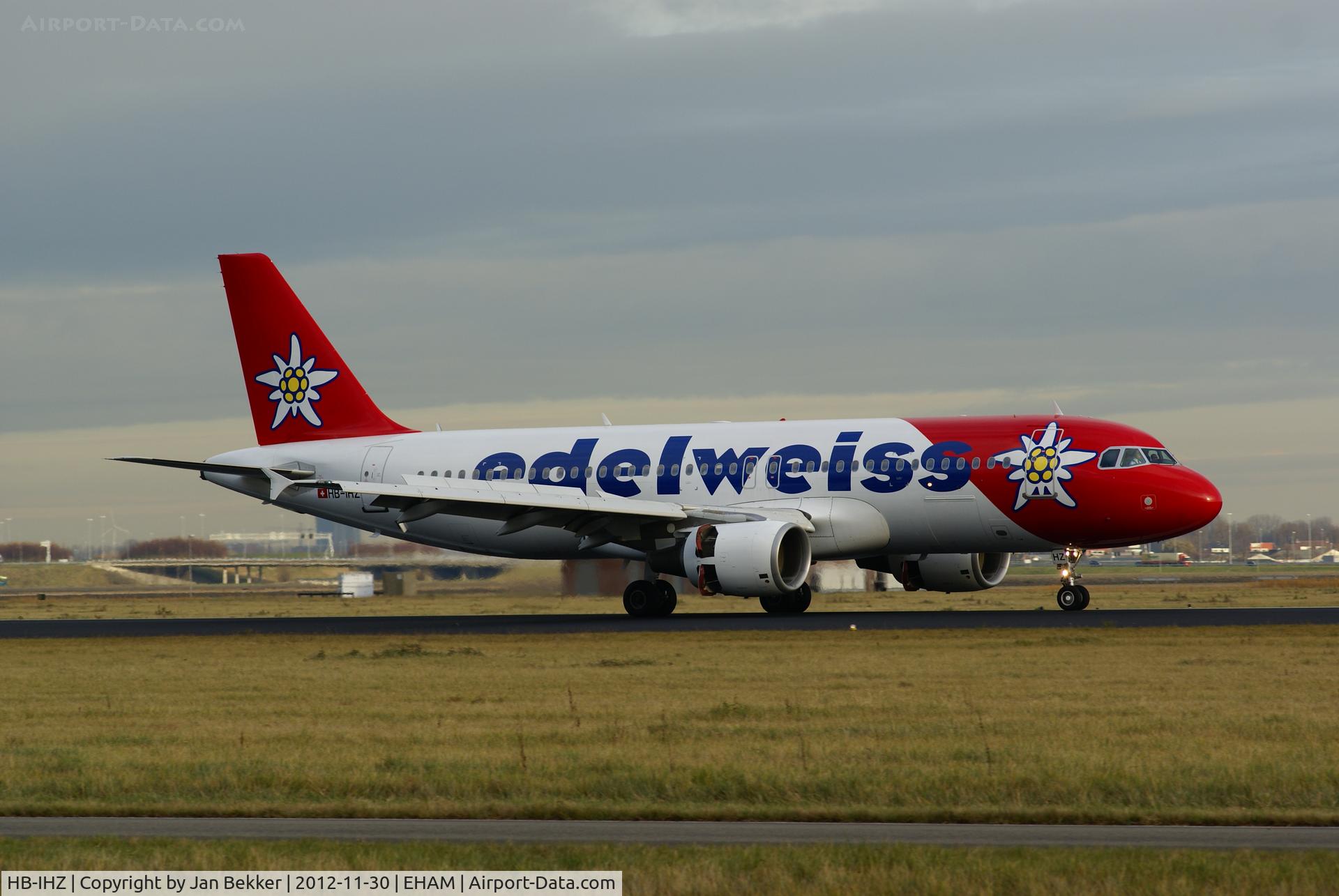HB-IHZ, 1999 Airbus A320-214 C/N 1026, Just after landing on the 