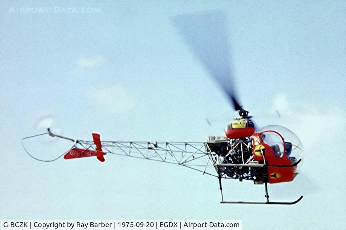 G-BCZK, 1967 Westland Bell 47G-3B-1 C/N WA574, Westland-Bell 47G-3B1 [WA.575] St. Athan~G 20/09/1975. Image taken from a slide.
