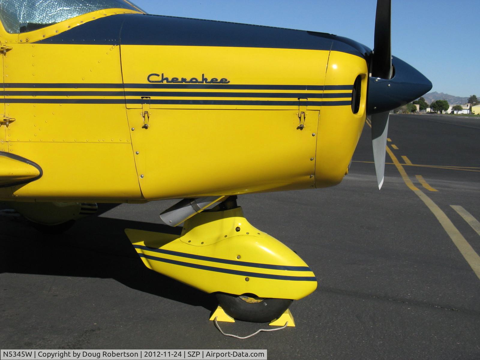 N5345W, 1962 Piper PA-28 C/N 28-404, 1962 Piper PA-28-150 CHEROKEE, Lycoming O-320-E2A 150 Hp, logo and exhaust mod by STC