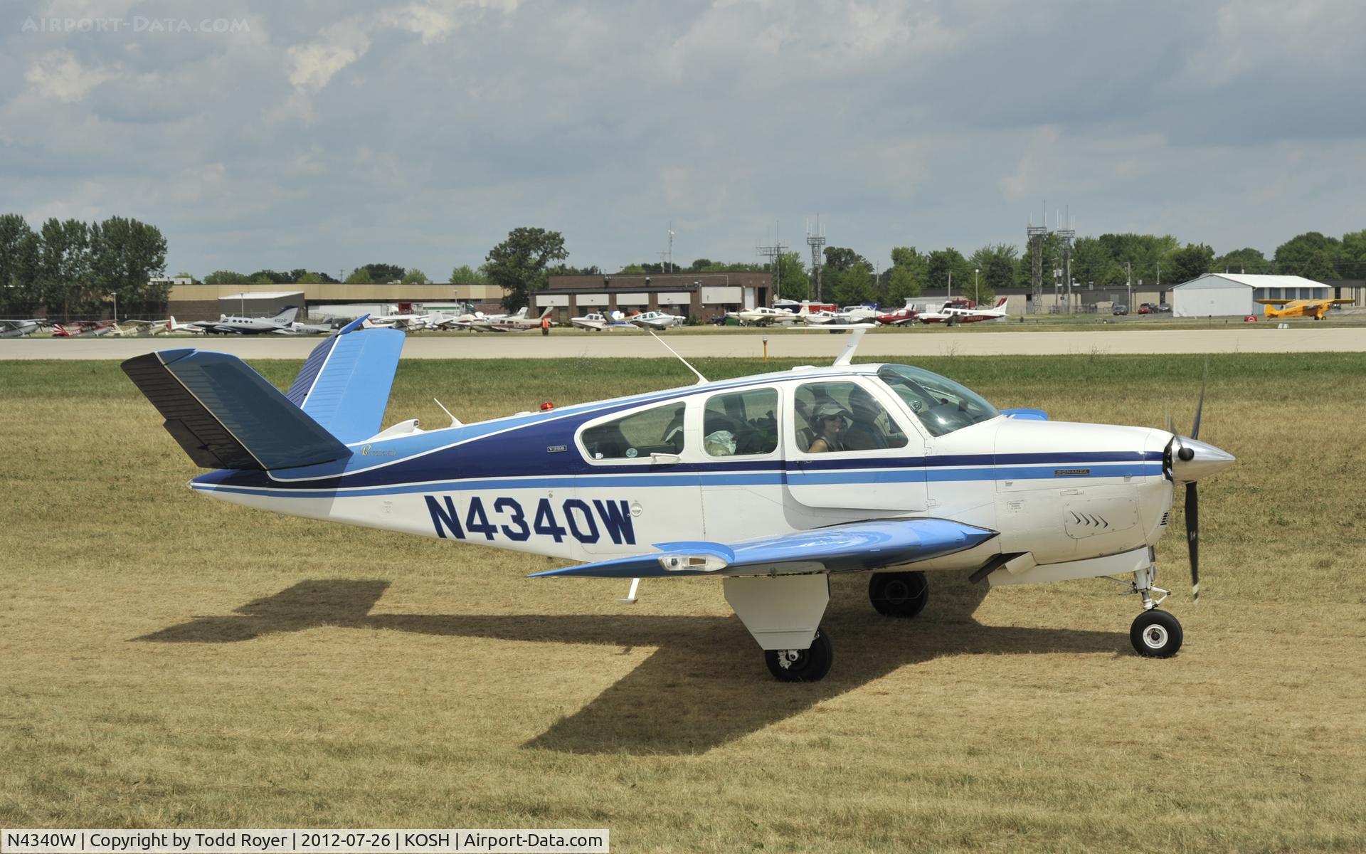N4340W, 1974 Beech V35B Bonanza C/N D-9577, Airventure 2012