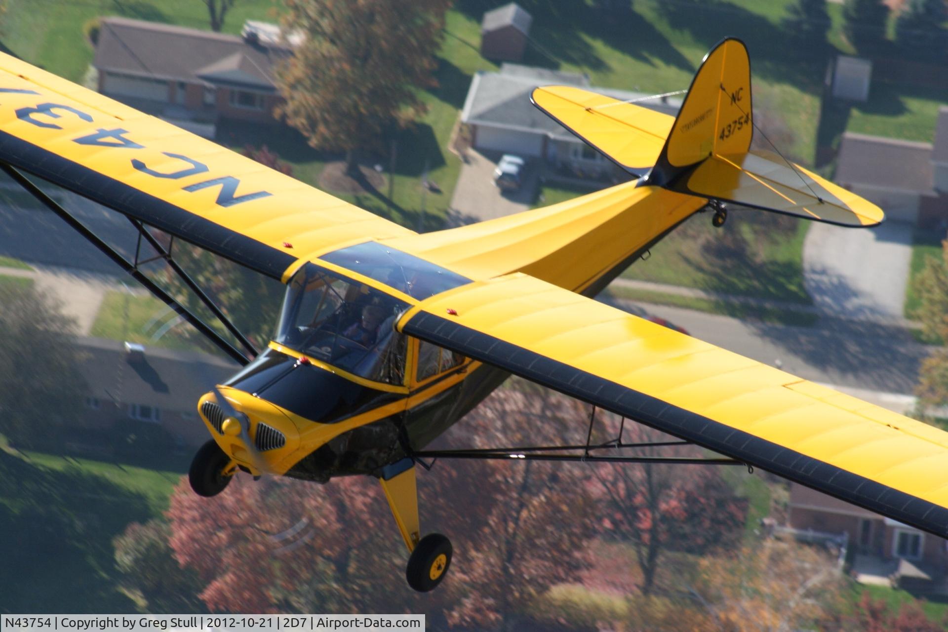 N43754, 1946 Taylorcraft BC12-D C/N 7413, In flight over Stark County Ohio