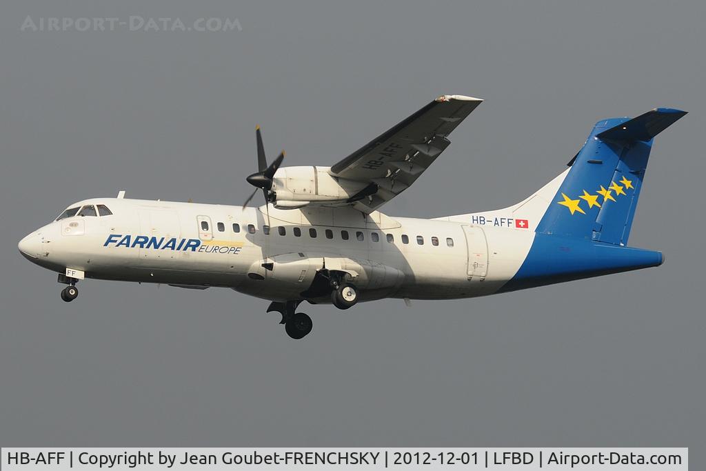 HB-AFF, 1991 ATR 42-320 C/N 264, from XMF, charter team football club FC Sochaux landing 23