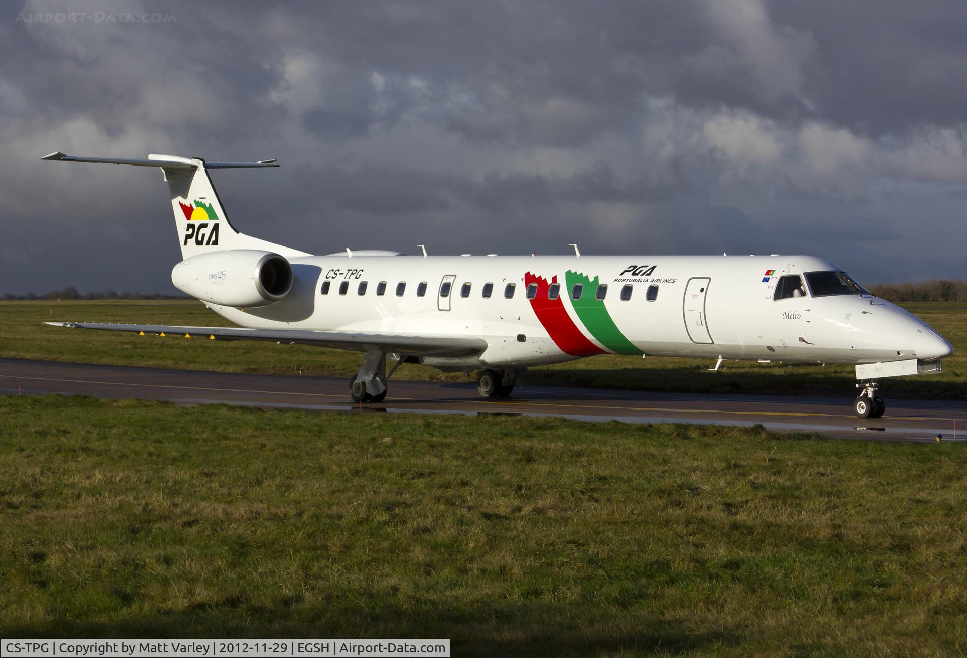 CS-TPG, 1997 Embraer EMB-145EP (ERJ-145EP) C/N 145014, Departing EGSH.