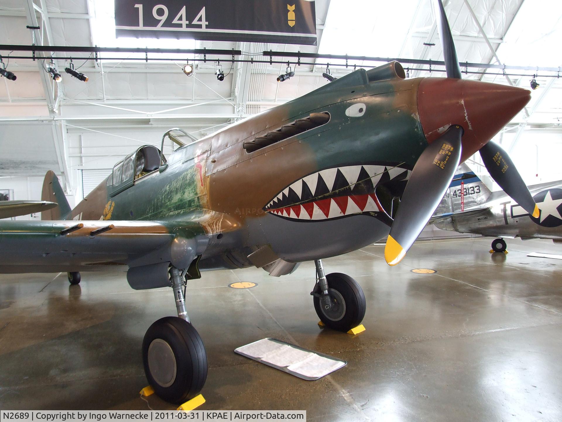 N2689, 1941 Curtiss P-40C Warhawk C/N 16166, Curtiss P-40C Warhawk at the Flying Heritage Collection, Everett WA