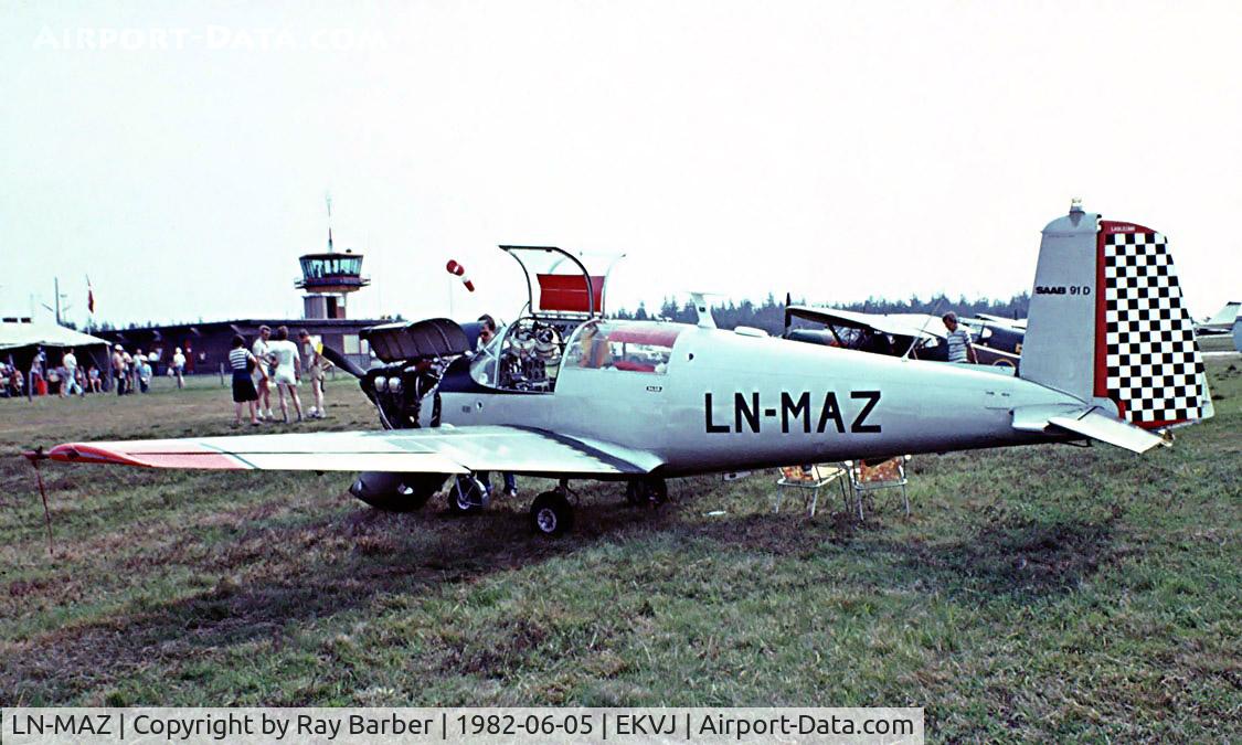 LN-MAZ, 1962 Saab 91D Safir C/N 91-433, Saab S.91D Safir [91-433] Stauning~OY 05/06/1982. Image taken from a slide.