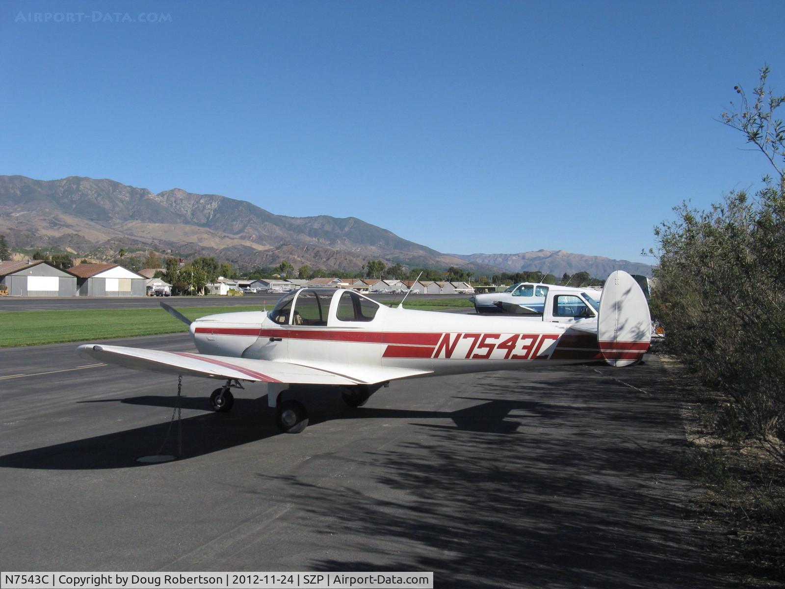 N7543C, 1958 Forney F-1 C/N 5658, 1958 Forney F-1 AIRCOUPE, Continental C90 90 Hp