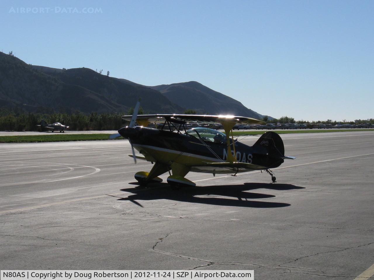N80AS, 1992 Pitts S-2B Special C/N 5244, 1992 Pitts Aerobatics S-2B, Lycoming AEIO-540, S-turns taxi back